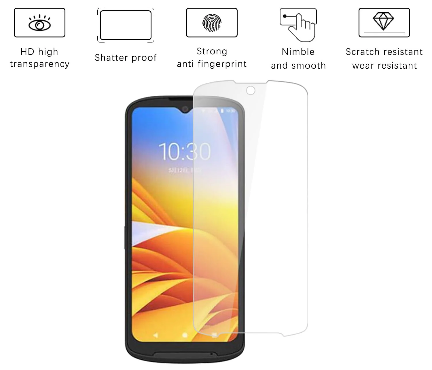3pcs Tempered Glass Screen Protector for Zebra TN28 TC15 Barcode Scanner,HD Clean,Scratch Impact Protection - Image 2