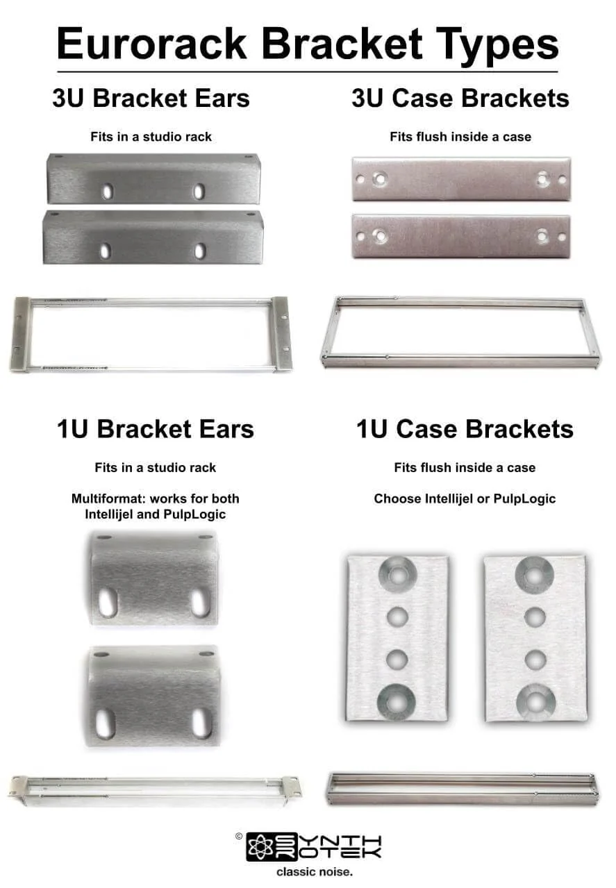 3U Eurorack Bracket Ears 104HP Rails, 50 Slide Nuts by Synthrotek: Modular Rackmount Ears - Image 4