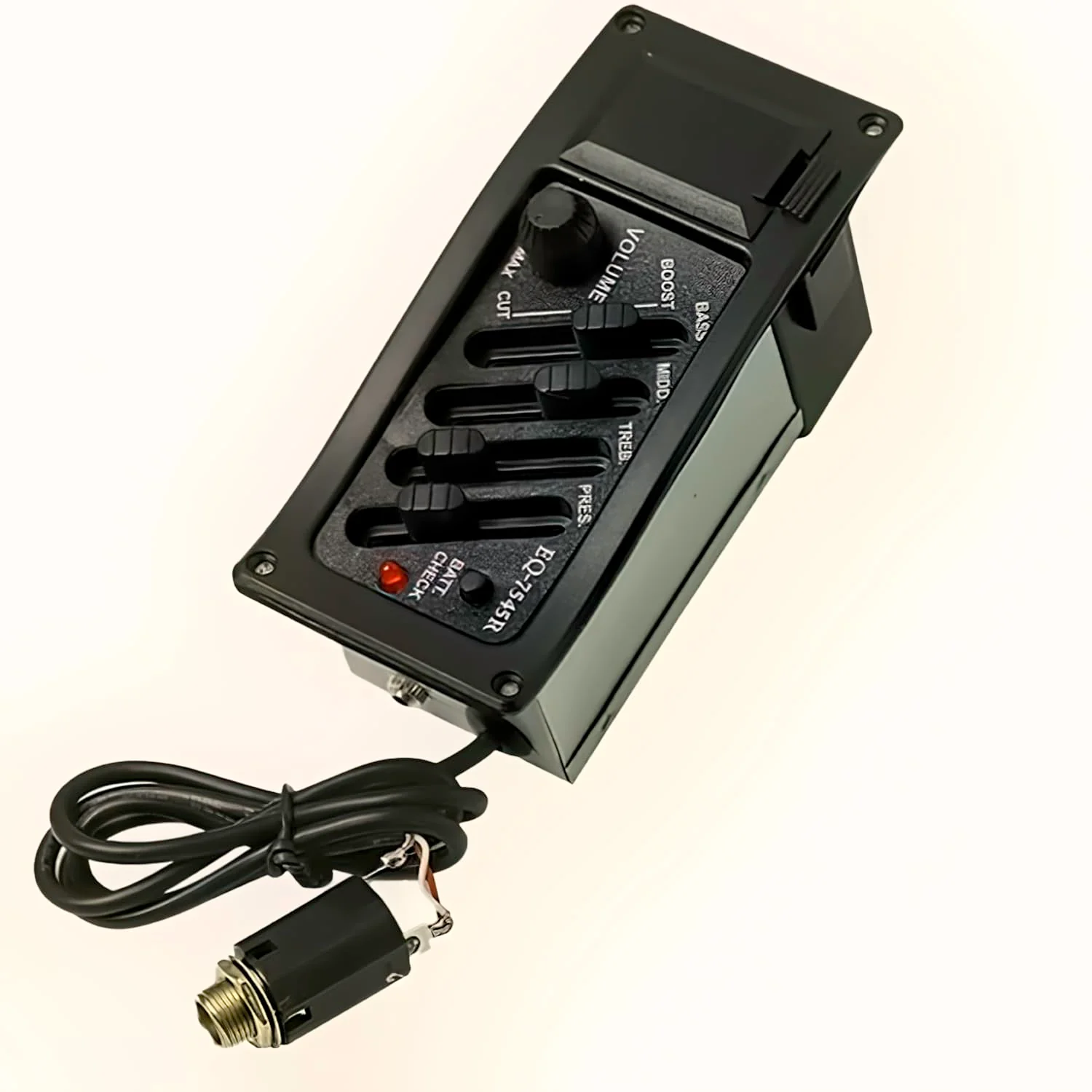 4 Band EQ Equalizer Guitar Preamp Piezo Pickup Tuner Acoustic Guitar Preamp Amplifier Equalizer Tuner (4 Band) 4 Band