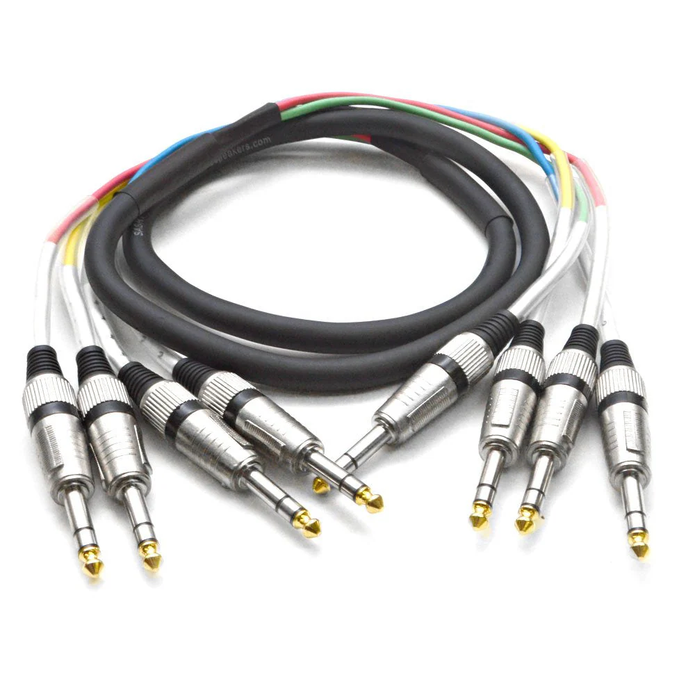 4 Channel 1/4" TRS Snake Cable - 5 Feet Long - Serviceable Ends - Pro Audio Effects Snake for Live Live, Recording, Studios, and Gigs - Patch, Amp, Mixer, Audio Interface 5' 5 Foot - 4 Channel