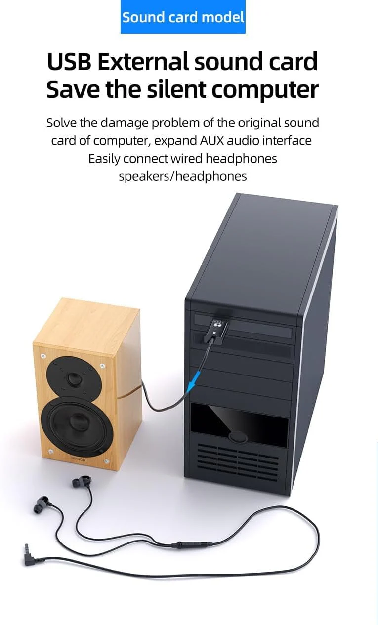 4-in-1 USB Audio Bluetooth Transmitter/Receiver with Surround Sound, 5.1 Channel, AUX Input and Microphone and Accessories - Image 6