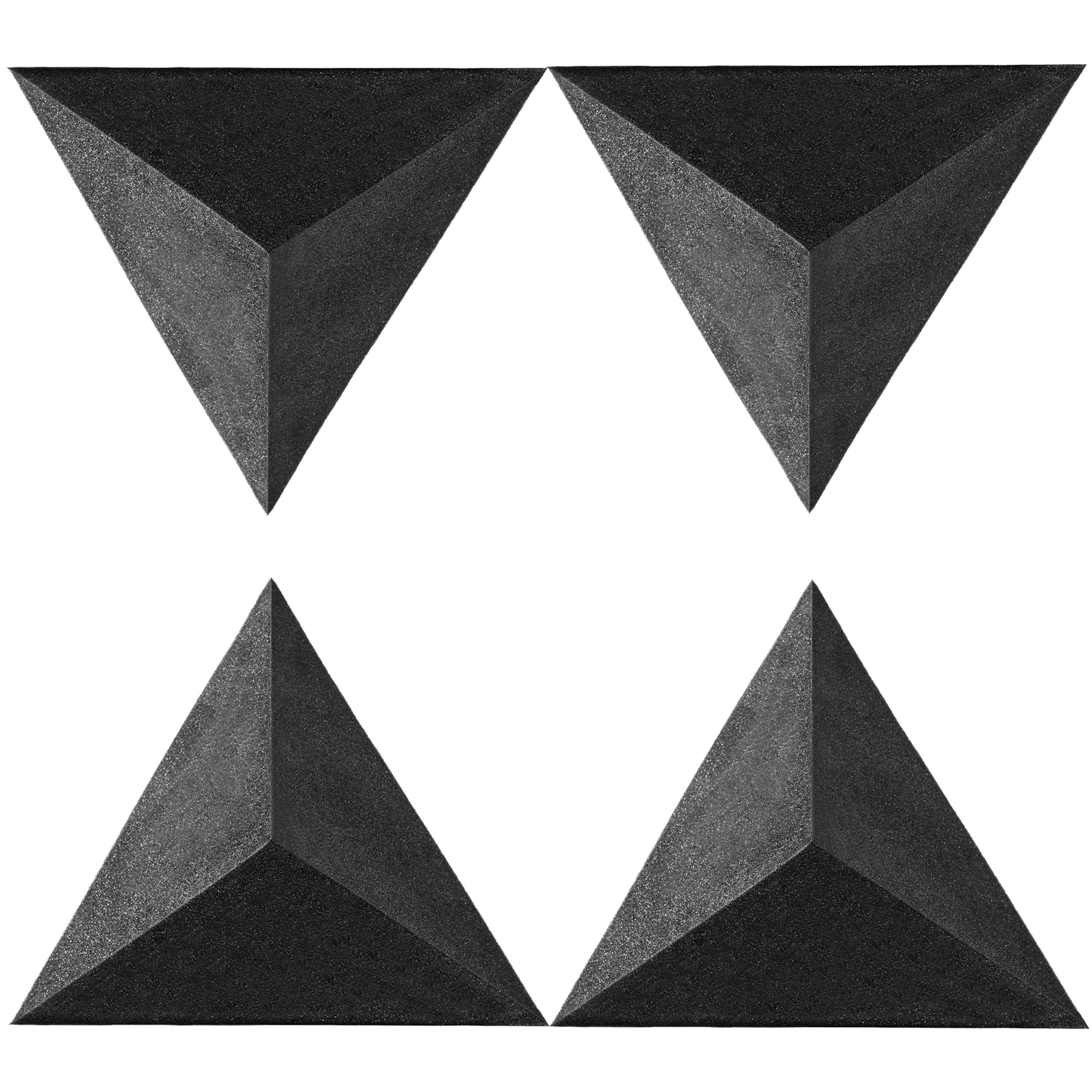 4 Pack Bass Traps for Ceiling Corner 16.5" Triangle 12" Depth Triangular Pyramid Acoustic Foam Bass Trap Sound Proofing for Home Studio Booth Low to High Frequency Sound Absorption Foam Triangular Pyramid Bass Traps