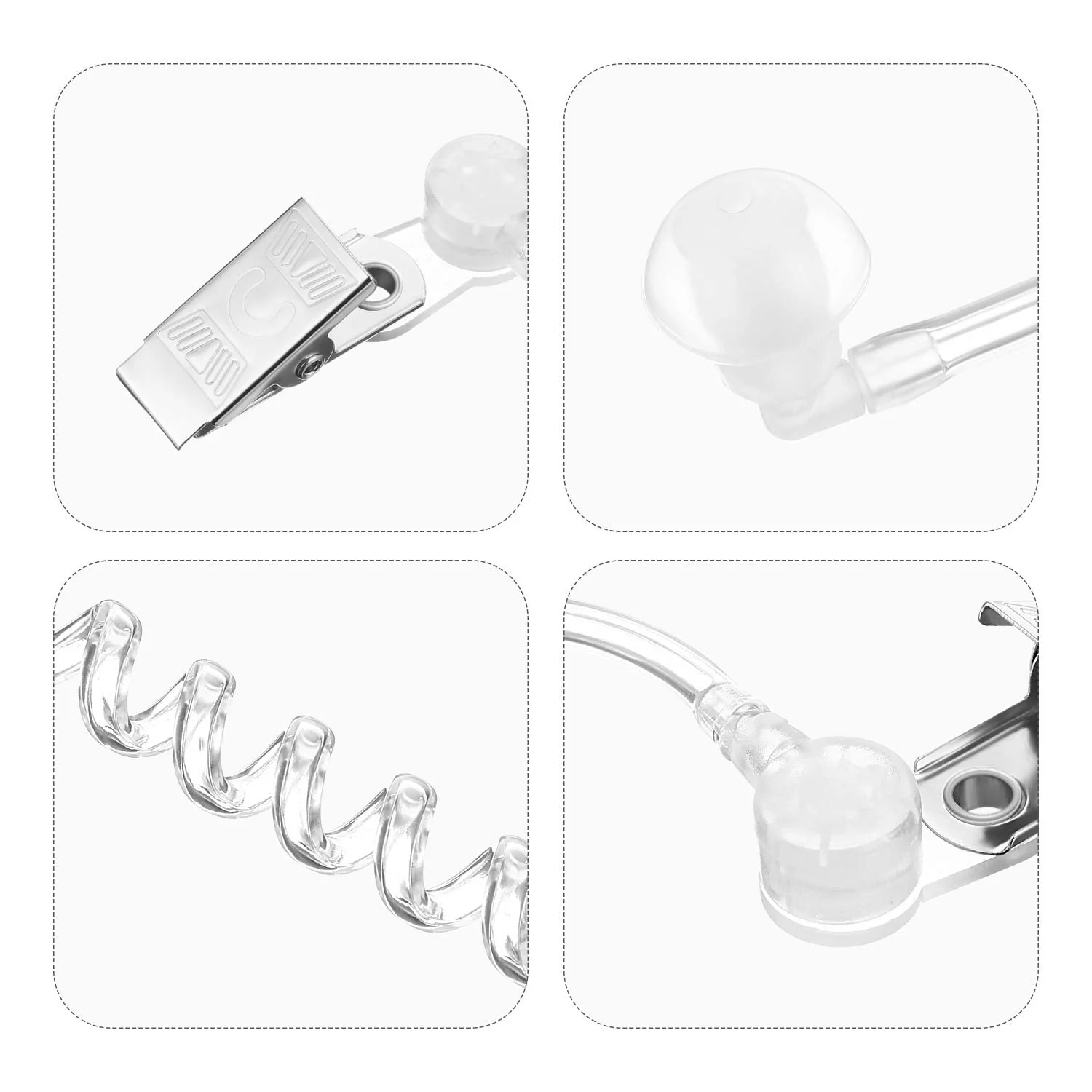 4 Packs Spy Ear Piece Toys Security Headset Earpiece Agent Spy Earpiece Costume Prop, Replacement Acoustic Tube for 2-Way Radio Audio Headsets - Image 3