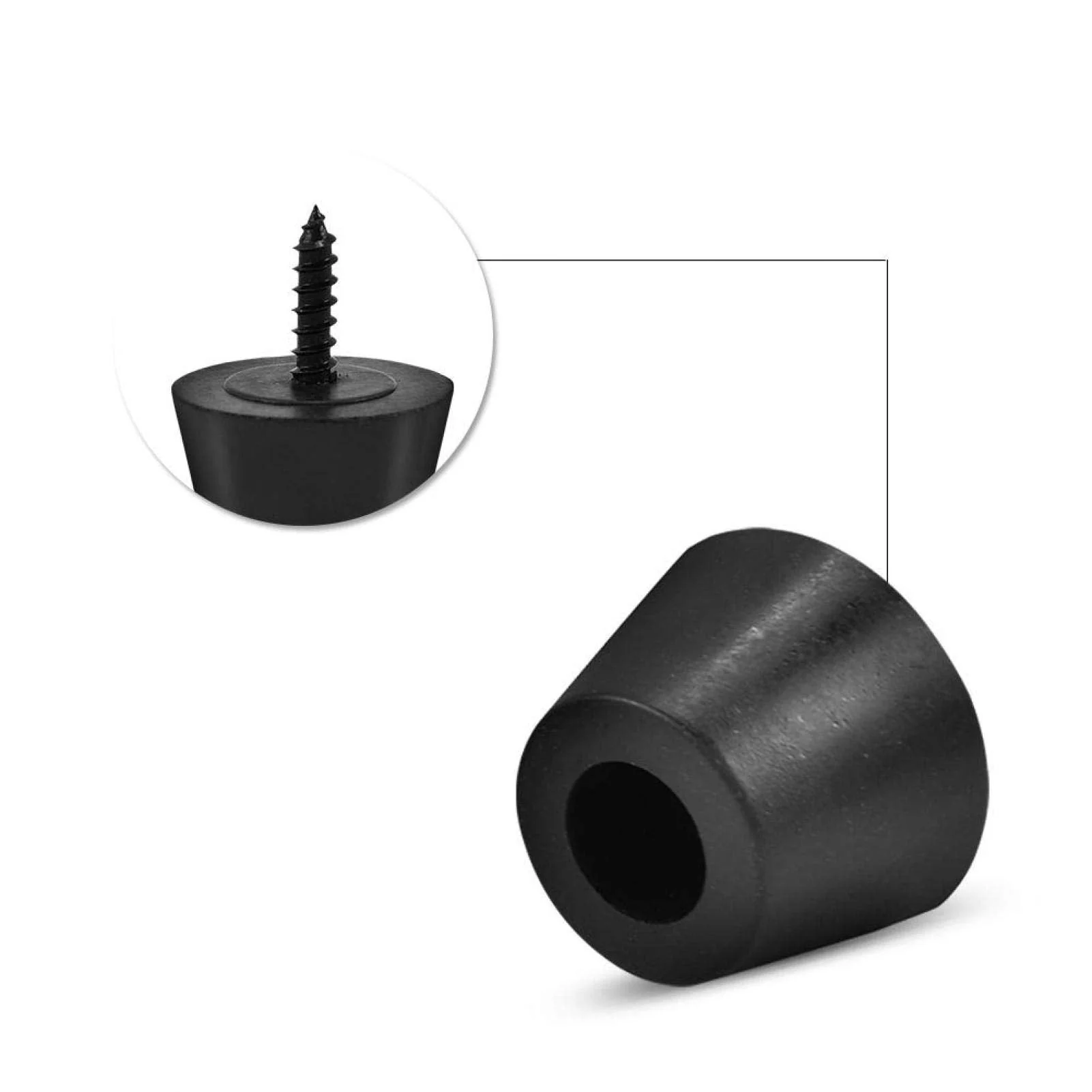 4 Pairs Speaker Rubber Feet Anti-Vibration Base Pad Stand for Speaker Guitar Amplifier w/Screws 30x20mm - Image 8
