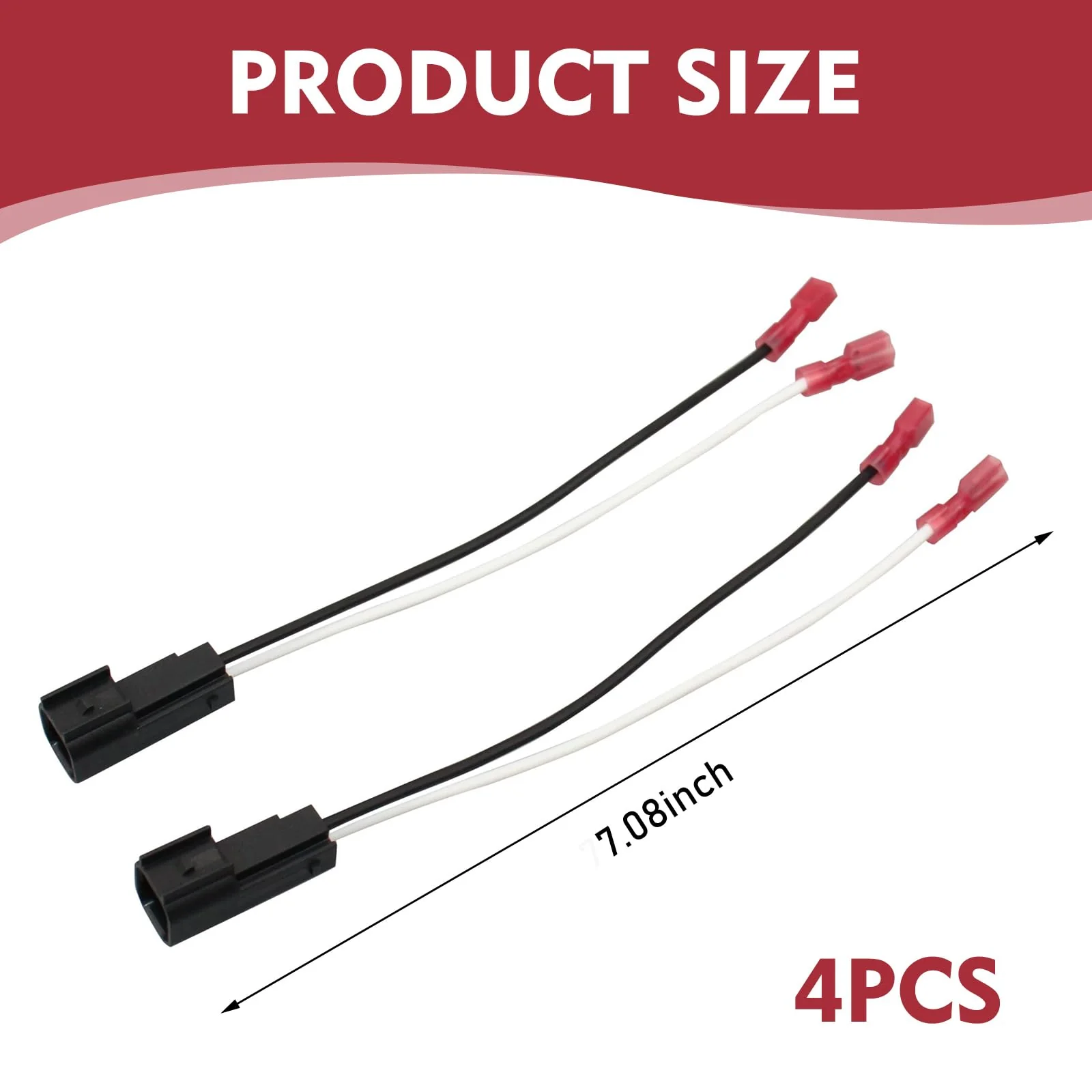 4 PCS Car Speaker Wiring Harness Plug Connector, 72-5600 Waterproof Shell Heat-Resistant Copper Core Plug and Play Audio Accessories, Compatible with Ford Focus Chevrolet Mazda (Black) - Image 2