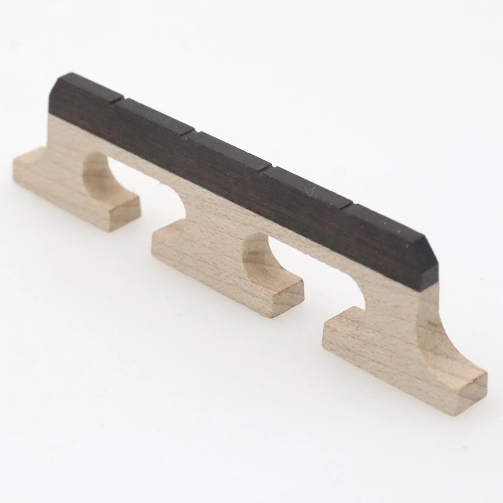 4-String Banjo Bridge - Premium Ebony and Maple Bridge for Banjolele, Universal Fit Banjo Parts Replacement, Enhanced Acoustic Resonance, Pack of 1 4 String - Image 4