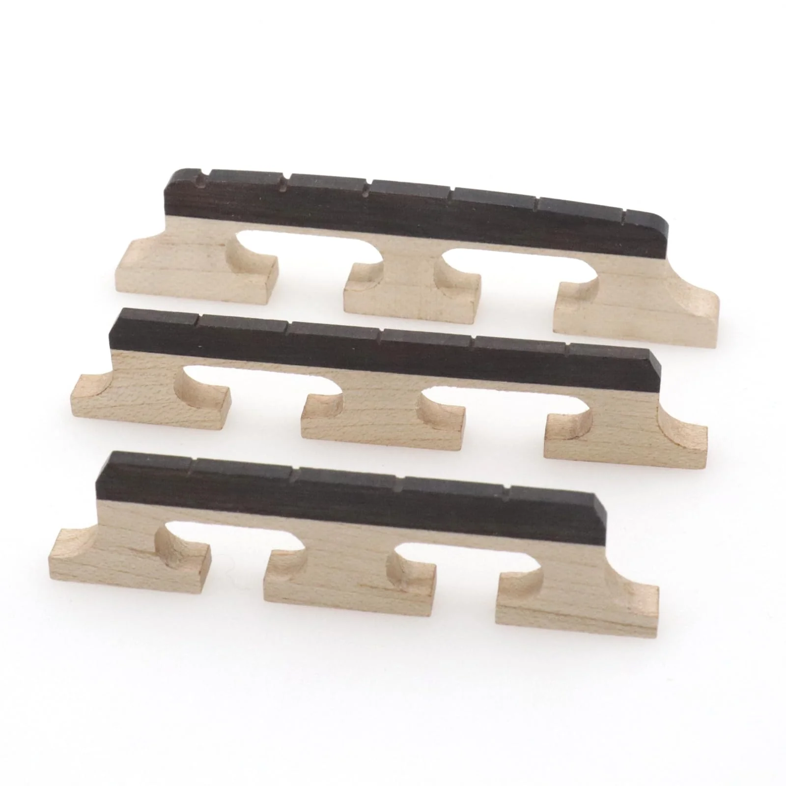 4-String Banjo Bridge - Premium Ebony and Maple Bridge for Banjolele, Universal Fit Banjo Parts Replacement, Enhanced Acoustic Resonance, Pack of 1 4 String - Image 5