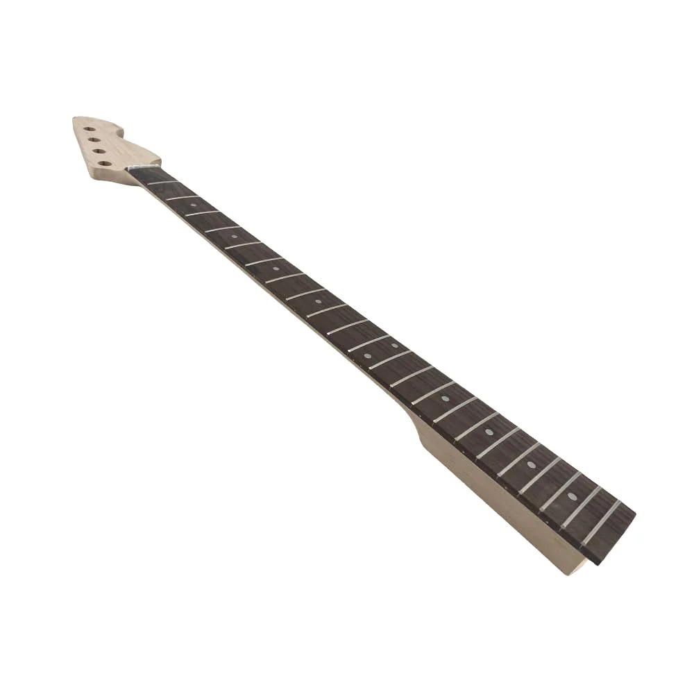 4-String Electric Bass Guitar Neck - 22 Frets, 34" Maple with Rosewood Fretboard, Bolt-On Replacement Neck - 42mm Nut Width, 65mm Heel, Unfinished DIY Bass Part - Image 7
