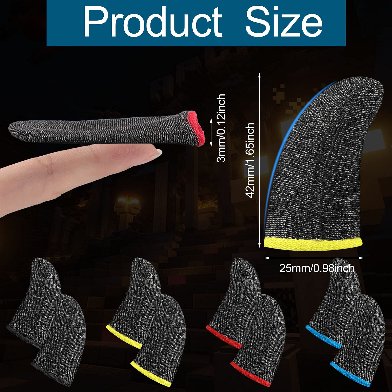 40 Pieces Gaming Finger Sleeve For Gaming Thumb Sleeves Mobile Gaming Finger Protector (Simple Colors) Simple Colors - Image 2