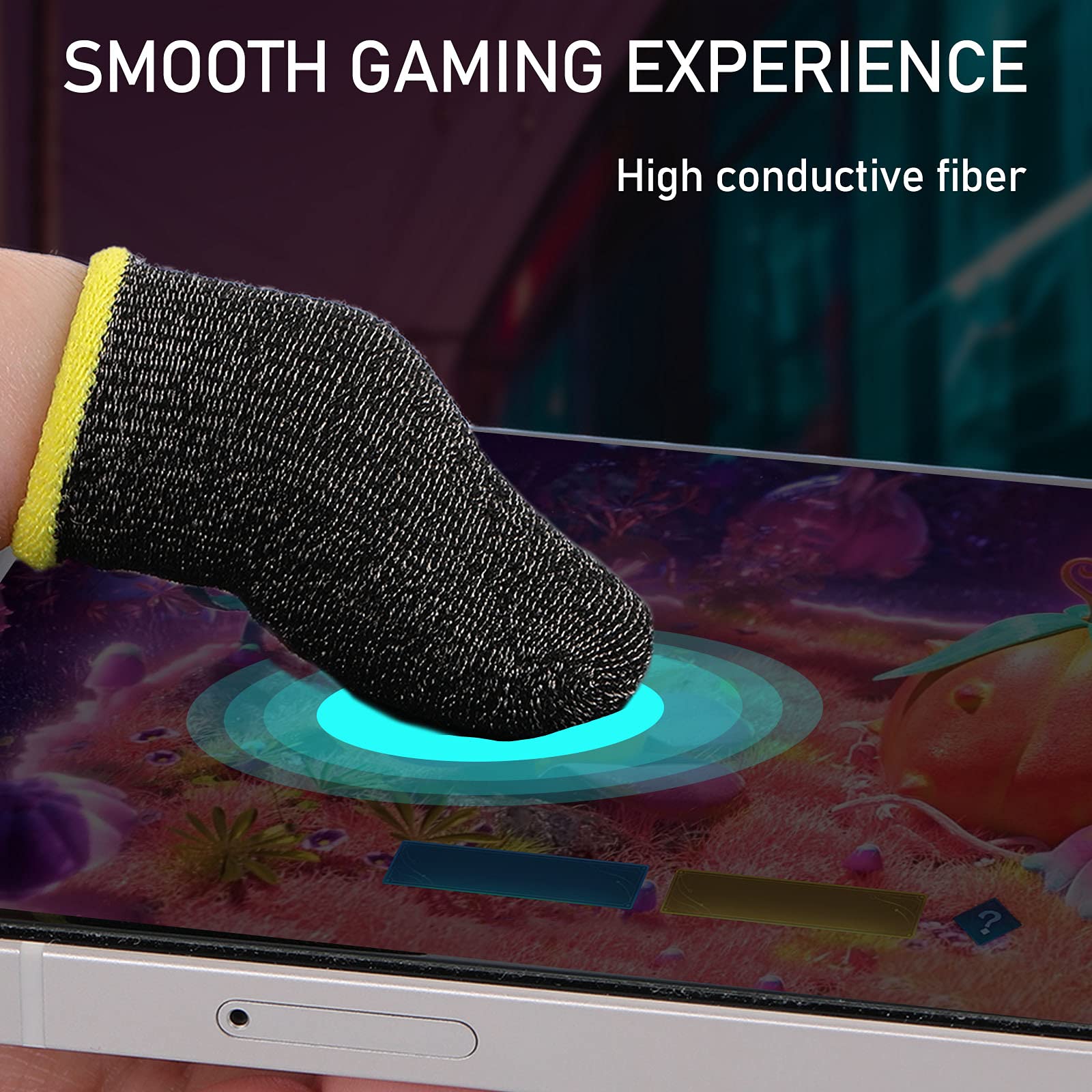 40 Pieces Gaming Finger Sleeve For Gaming Thumb Sleeves Mobile Gaming Finger Protector (Simple Colors) Simple Colors - Image 5