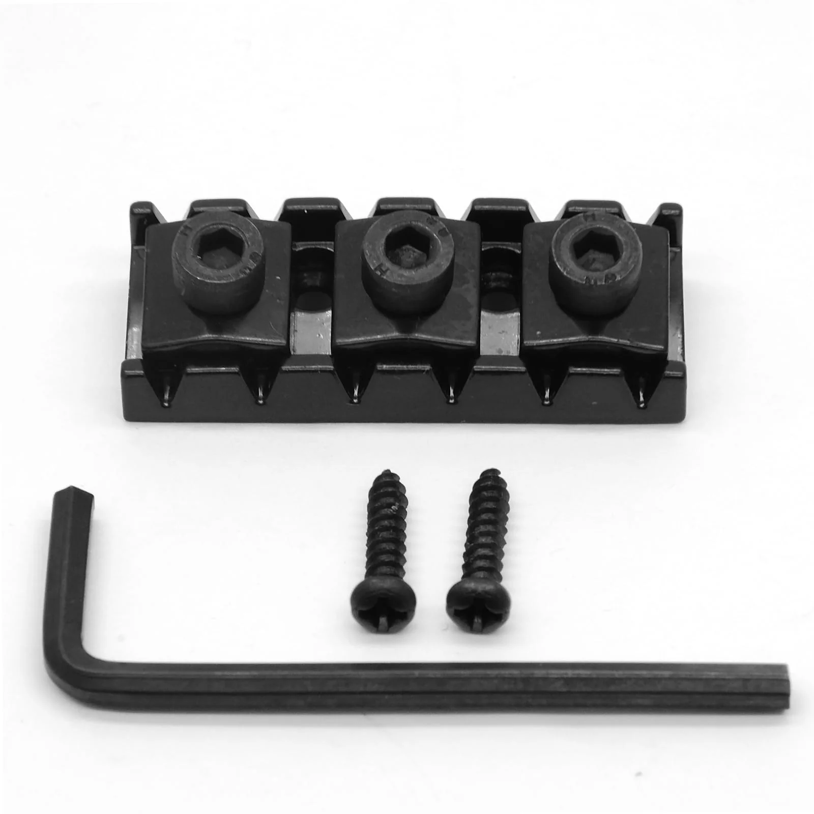 42mm Guitar Metal Locking Nut String Lock for Floyd Rose Style Electric Guitar Tremolo Double Lock System (Black) Black