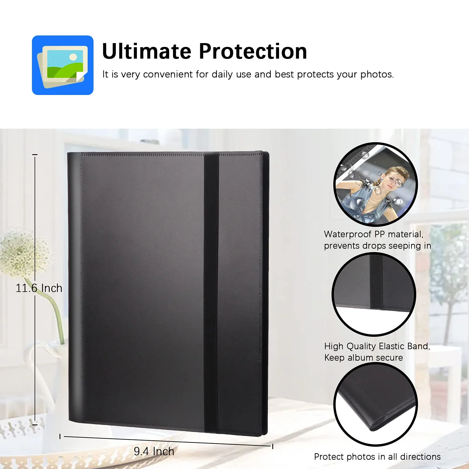 432 Pockets Photo Album for Fujifilm Instax Mini Camera, Polaroid Camera, for Fujifilm Instax Mini 12 11 9 40 99 90 8 7 Evo LiPlay Instant Camera, Polaroid Snap PIC-300 Z2300 Instant Camera (Black) Black - Image 4