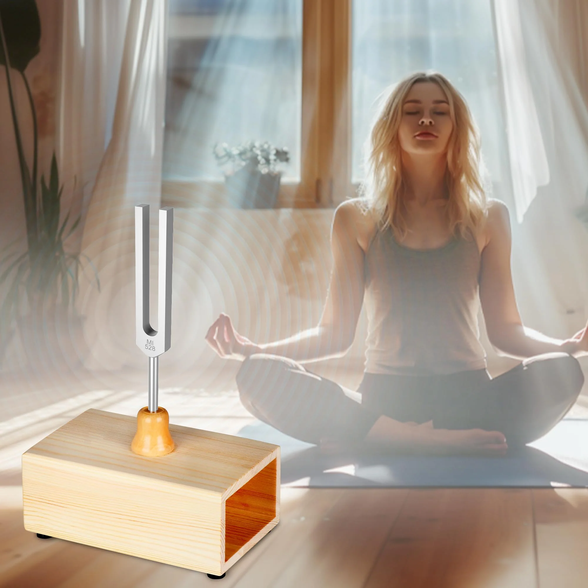 440Hz, 432Hz, 417Hz Aluminum Alloy Tuning Fork with Resonance Box and Wooden Hammer,3 pcs tuning fork Suitable for Sound Therapy, Yoga, Relaxation and Meditation - Image 5