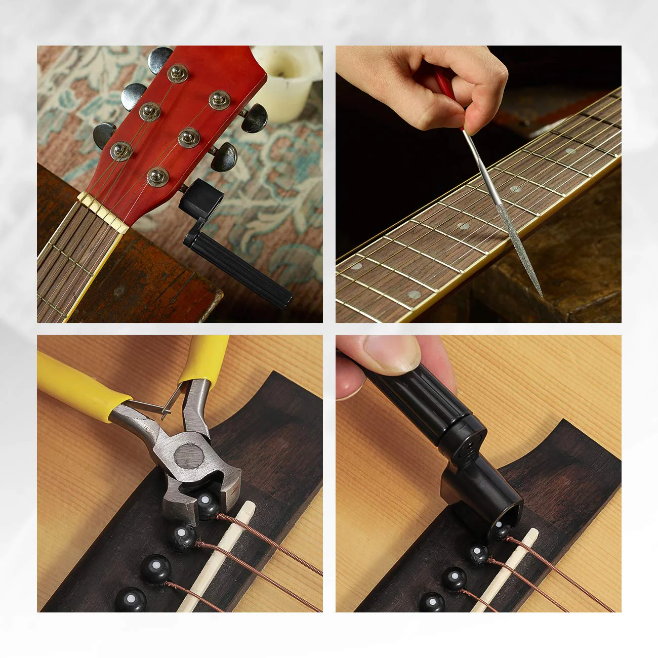 45Pcs Guitar Repairing Maintenance Tool Kit with Carry Bag Large Care Set of Tools For Acoustic Guitar Electric guitar Ukulele Bass Banjo,Perfect Gift for Music or String Instrument Enthusiast - Image 5