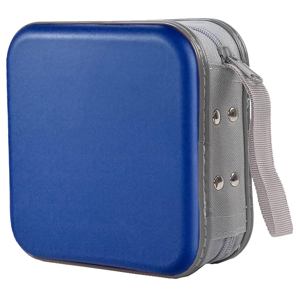 48 Capacity CD Case, Portable Hard Plastic DVD Storage Case, CD Carrying Case, Car Home Travel CD/DVD Organizer (Blue 48) Blue 48