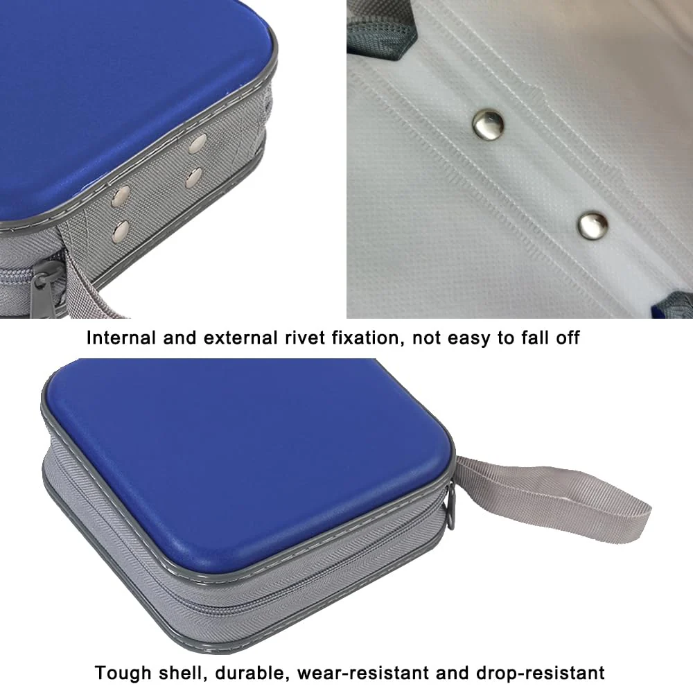 48 Capacity CD Case, Portable Hard Plastic DVD Storage Case, CD Carrying Case, Car Home Travel CD/DVD Organizer (Blue 48) Blue 48 - Image 2