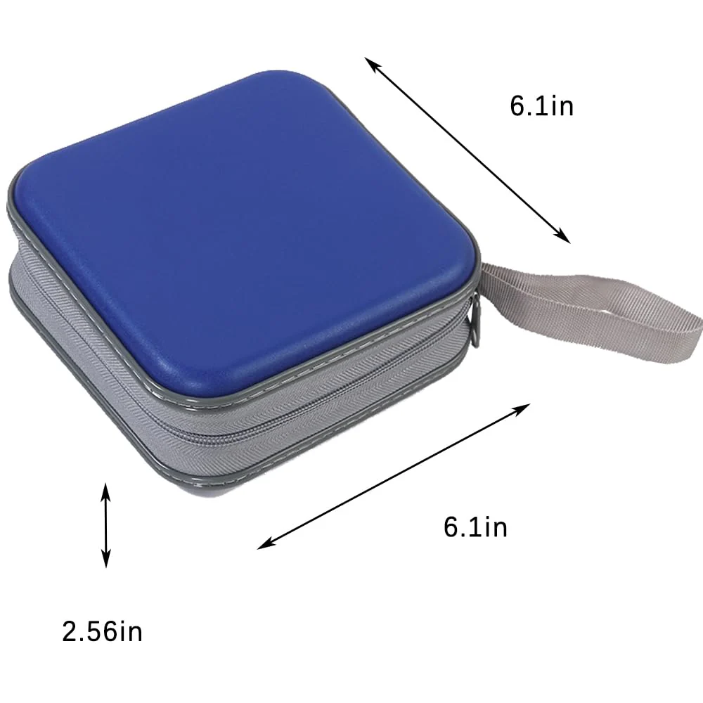 48 Capacity CD Case, Portable Hard Plastic DVD Storage Case, CD Carrying Case, Car Home Travel CD/DVD Organizer (Blue 48) Blue 48 - Image 7