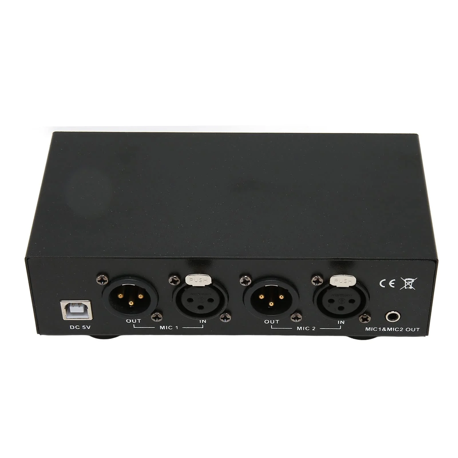 48V Phantom Power Supply, Microphone Phantom Power Supply with 2 XLR Cables, Support Dual Microphones, 48 V Phantom Power for Music Recording Equipment