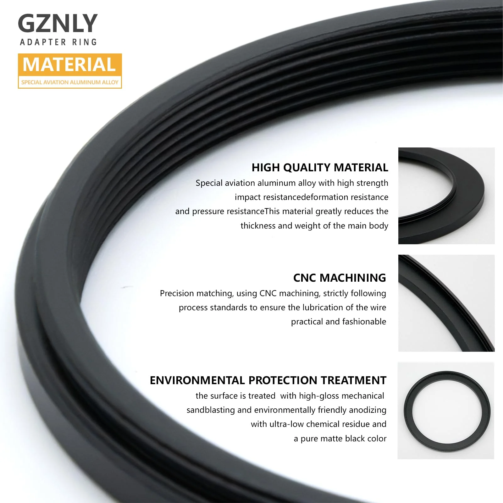49mm to 82mm Step-up Adapter Rings Filter Adapter Black Metal Step Down Filter Ring Adapter Compatible with All Brand UV CPL ND Camera Lens Filter Stepping Rings (49mm-82mm) 49mm-82mm - Image 3