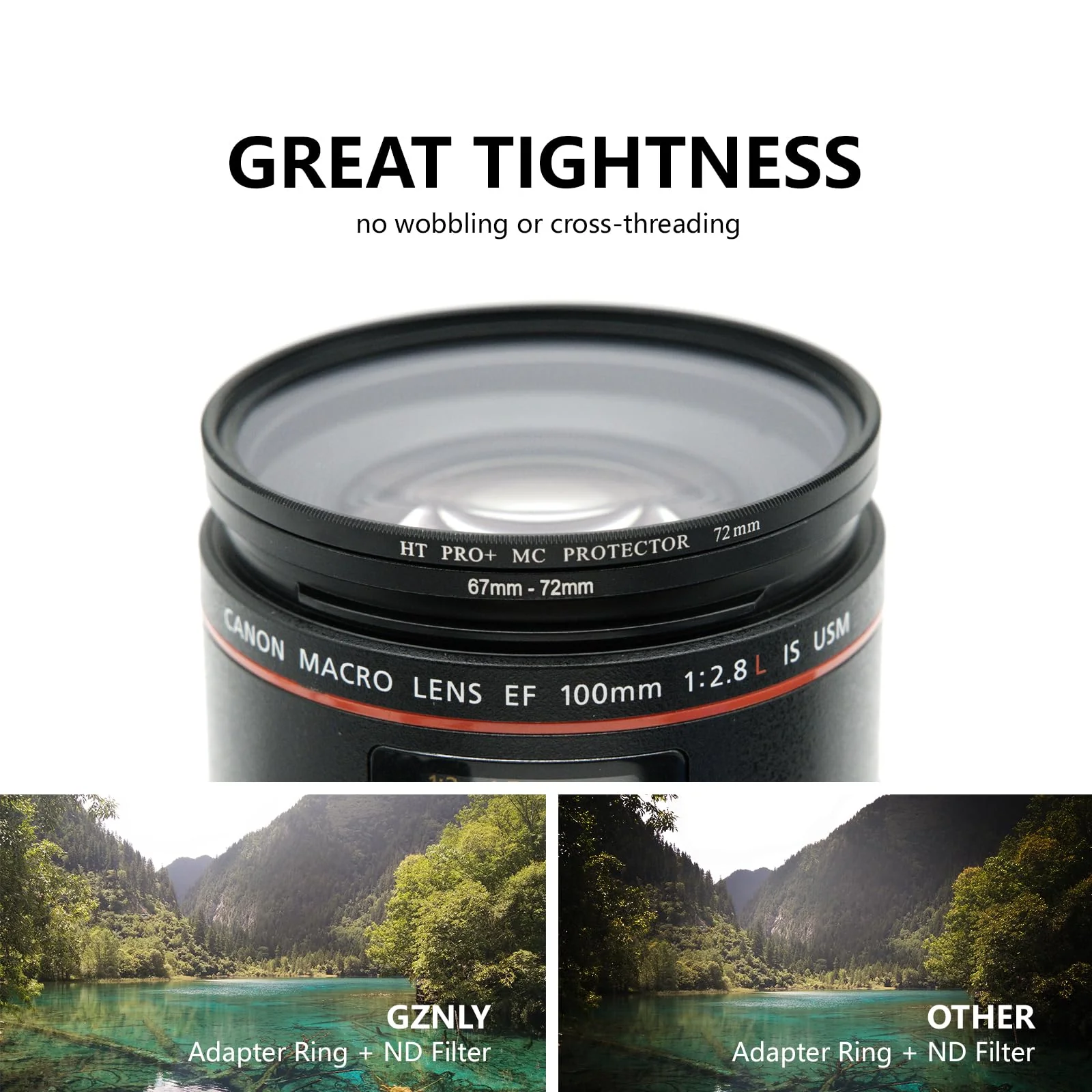 49mm to 82mm Step-up Adapter Rings Filter Adapter Black Metal Step Down Filter Ring Adapter Compatible with All Brand UV CPL ND Camera Lens Filter Stepping Rings (49mm-82mm) 49mm-82mm - Image 6