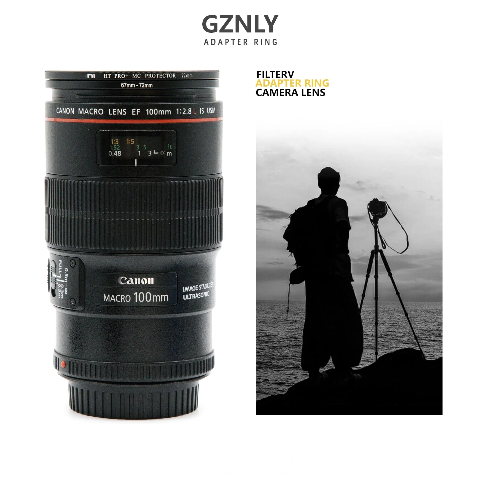 49mm to 82mm Step-up Adapter Rings Filter Adapter Black Metal Step Down Filter Ring Adapter Compatible with All Brand UV CPL ND Camera Lens Filter Stepping Rings (49mm-82mm) 49mm-82mm - Image 7