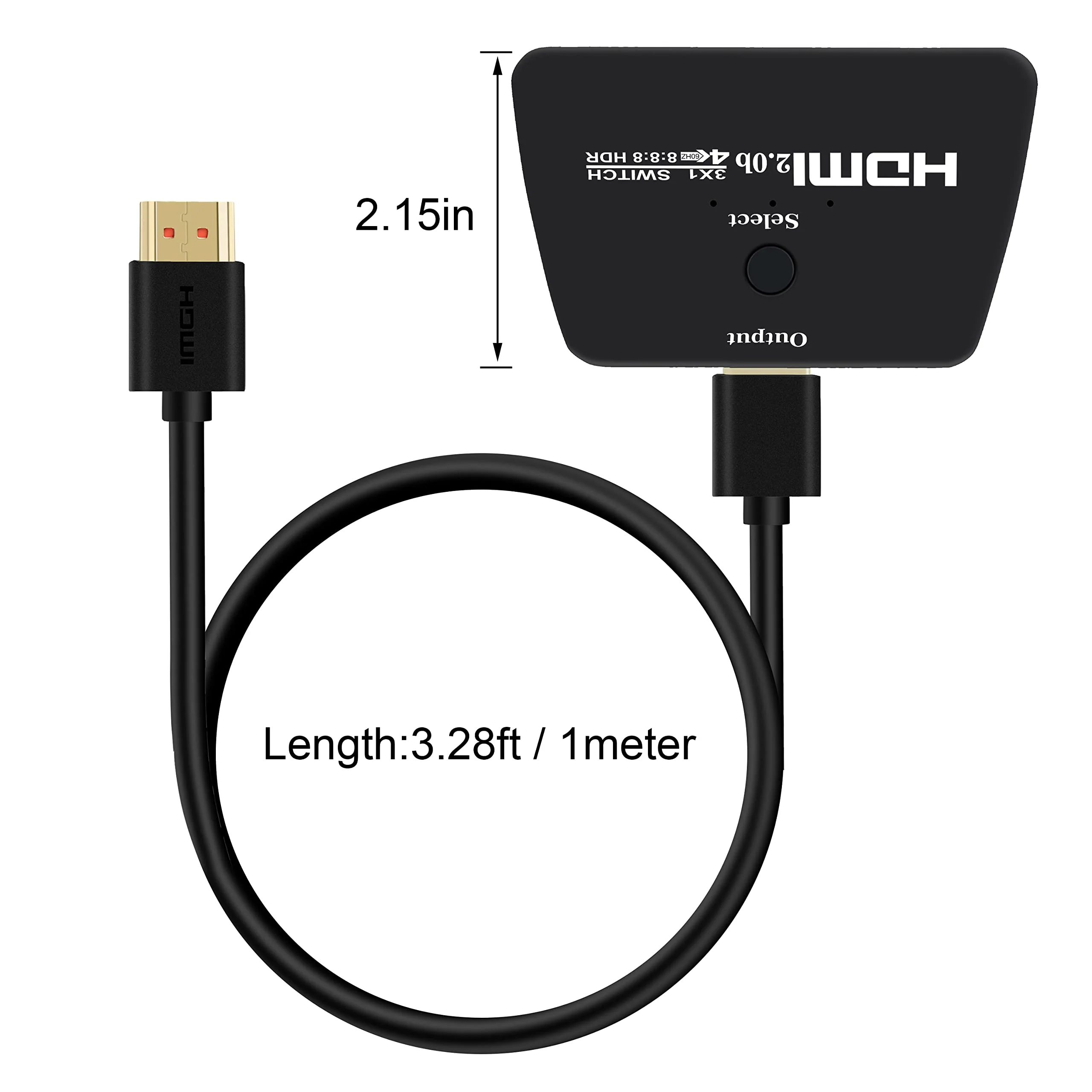 4K@60Hz HDMI Switch, NEWCARE HDMI Switch 3 in 1 Out, 3-Port HDMI Switcher Selector, Supports 4K, 3D, HDCP2.2, HDMI2.0, HDR, for Fire Stick 4K, HDTV, PS4/5, Game Consoles, PC - Image 9