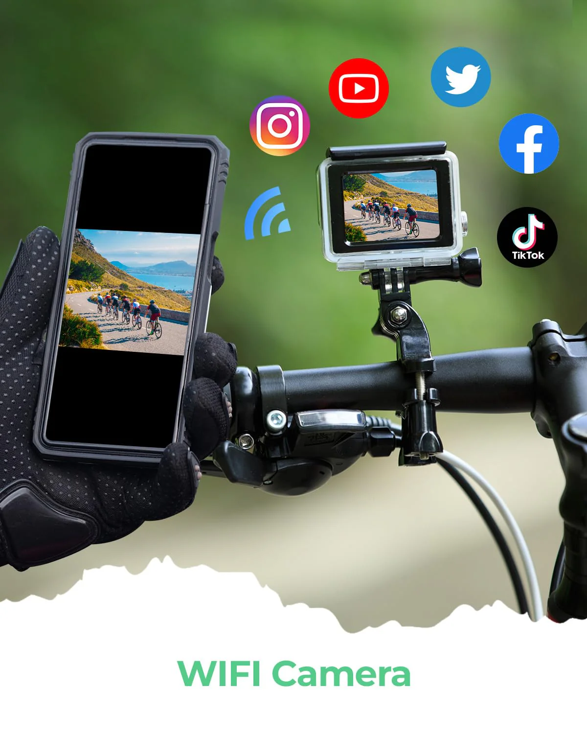 4K Action Camara Waterproof with 64G Crad- 60FPS 48MP HD WIFI Camera with EIS 40M Underwater Camera 170°Wide Angle Sports Camera with 2.4G Remote Control 2 Batteries Helmet Mount Accessories Kits - Image 6