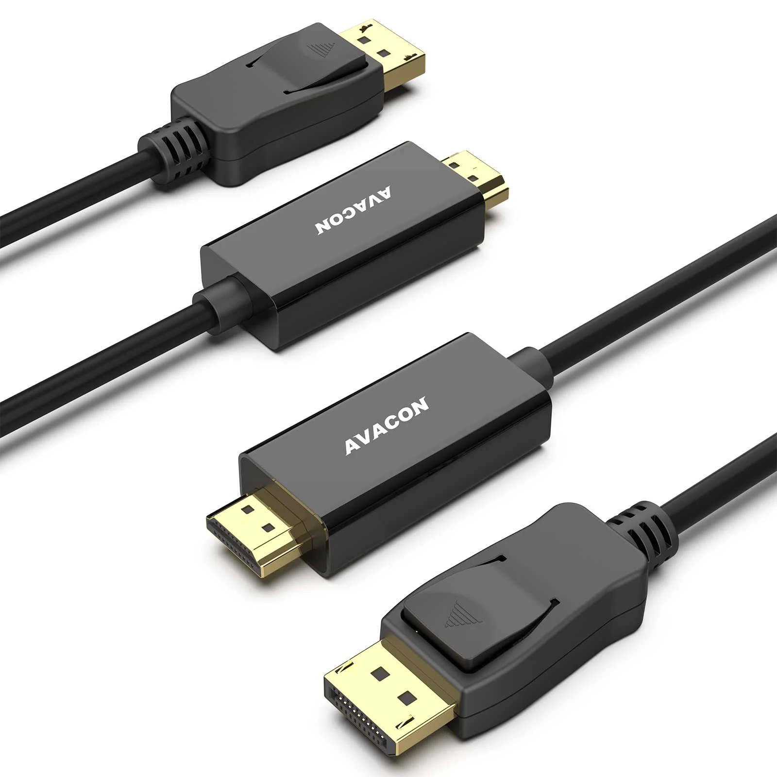 4K DisplayPort to HDMI 6 Feet Gold-Plated Cable 2 Pack, Uni-Directional DP 1.2 Computer to HDMI 1.4 Screen DisplayPort to HDMI Adapter Male to Male Black 6 ft
