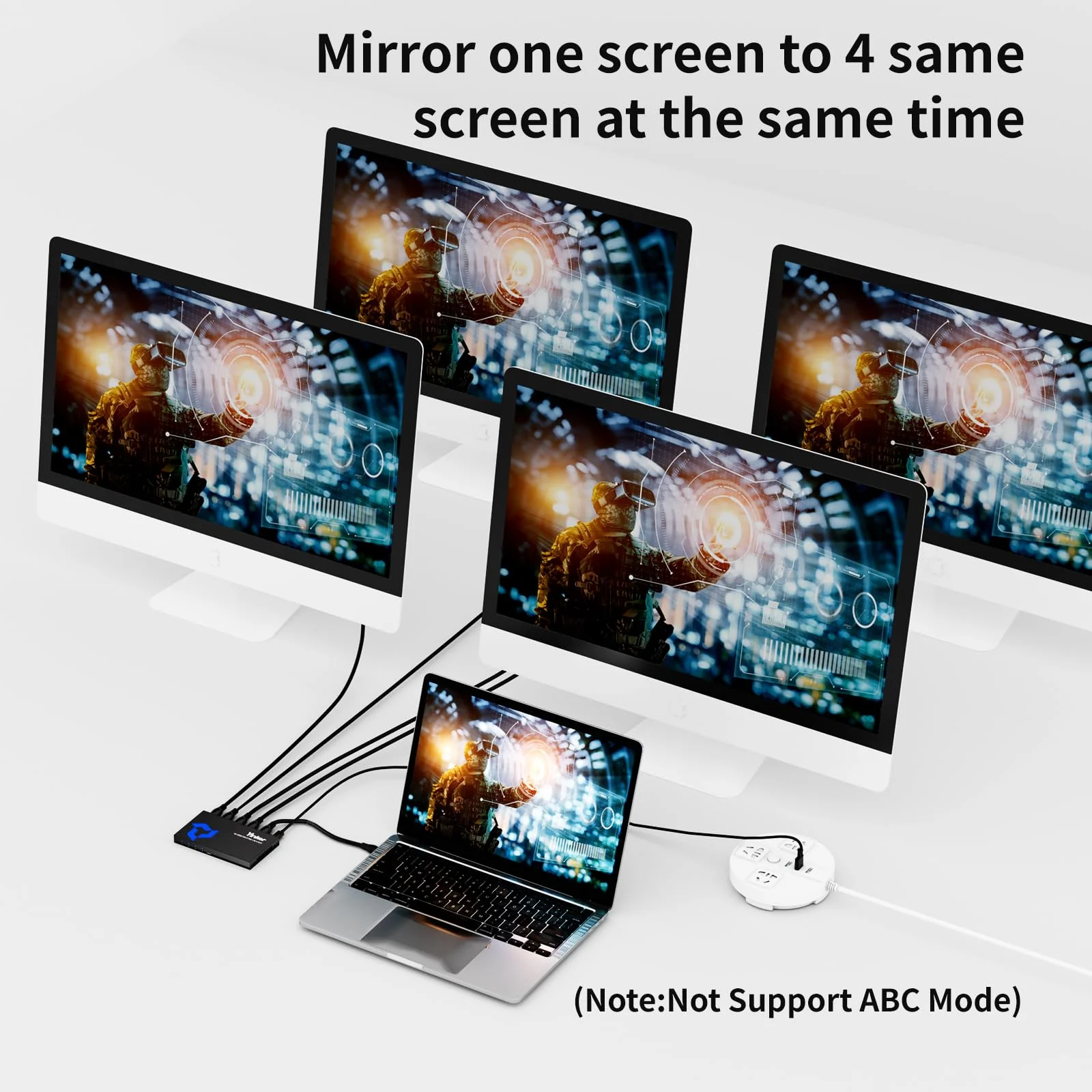 4K HDMI Splitter 1 in 4 Out, 4K@30Hz 1x4 Slim HDMI Splitter for Multiple Monitors, 1 to 4 USB Powered Splitter Only Duplicate/Mirror for PS4 Fire Stick HDTV - Image 3