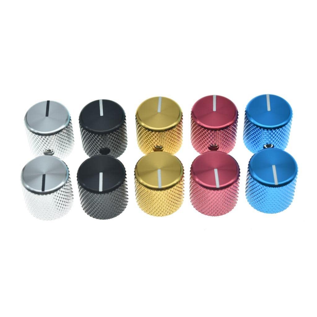 4pcs Aluminium Guitar/Bass Knobs Volume/Tone Control Knob 1/4" Metal Universal Potentiometer Pot Knobs with Set Screw and Indicator for Tele/Telecaster/P Bass Black - Image 7