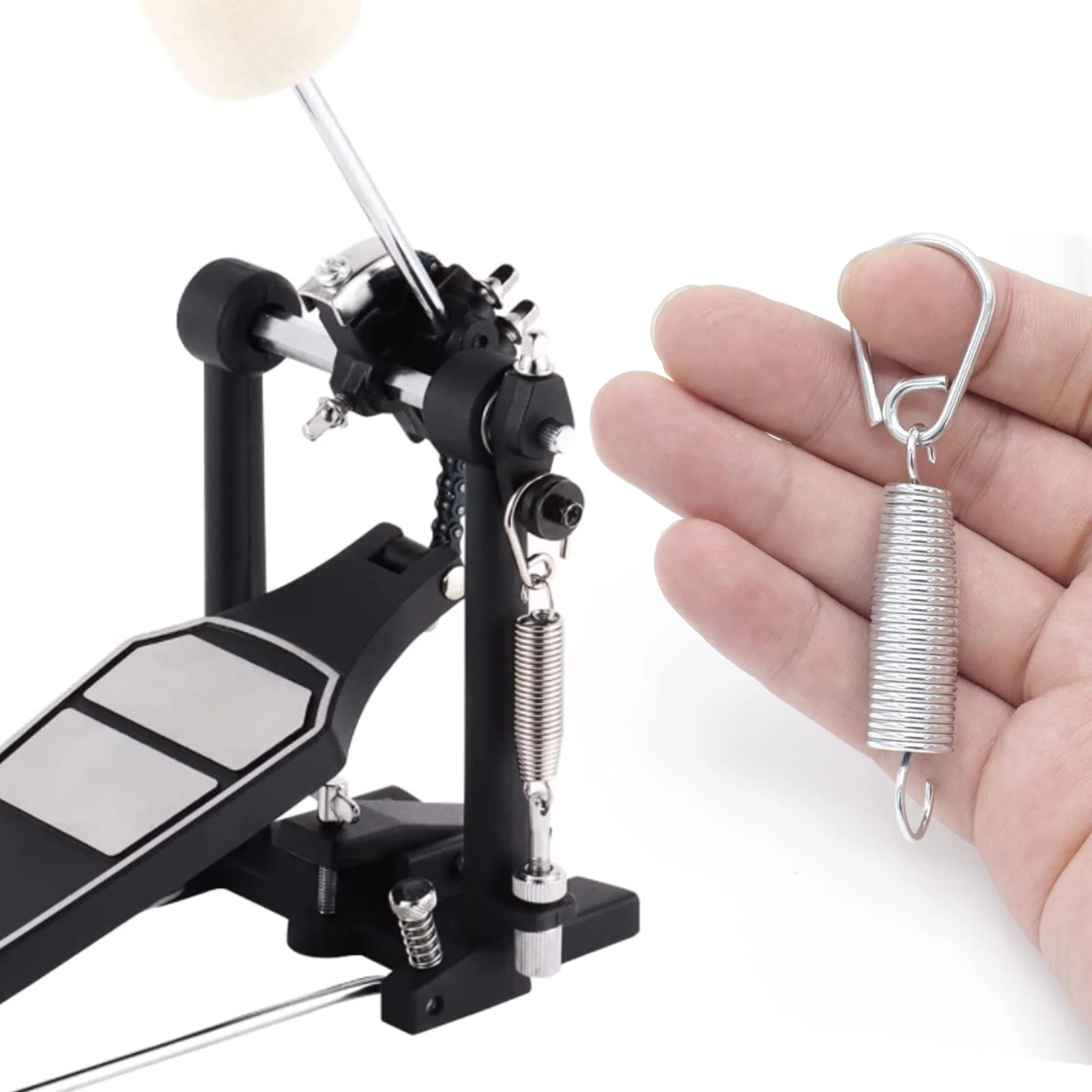 4pcs Metal Bass Drum Pedal Spring, Standard Replacement Kick Pedal Springs, Bass Drum Beater Spring, Galvanized Finish Kick Drum Pedal Spring, Percussion Instrument Hardware Parts 4pcs - Image 5