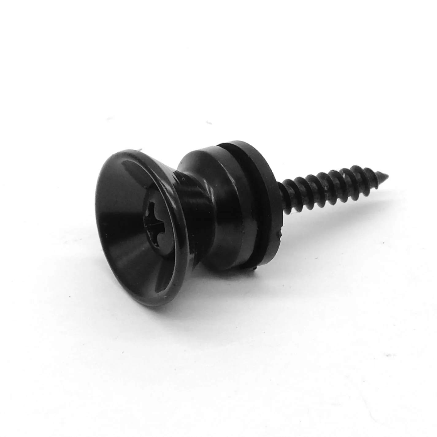 4PCS Metal Strap Buttons End Pins with Mounting Screws for Electric Acoustic Guitar, Bass, Ukulele (Black) Black - Image 3