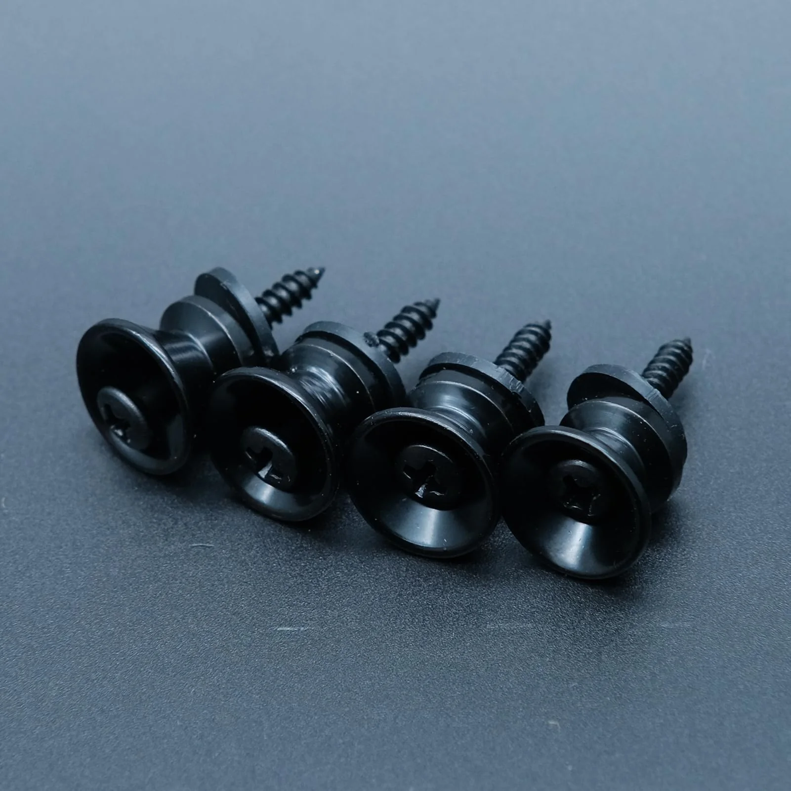 4PCS Metal Strap Buttons End Pins with Mounting Screws for Electric Acoustic Guitar, Bass, Ukulele (Black) Black - Image 5