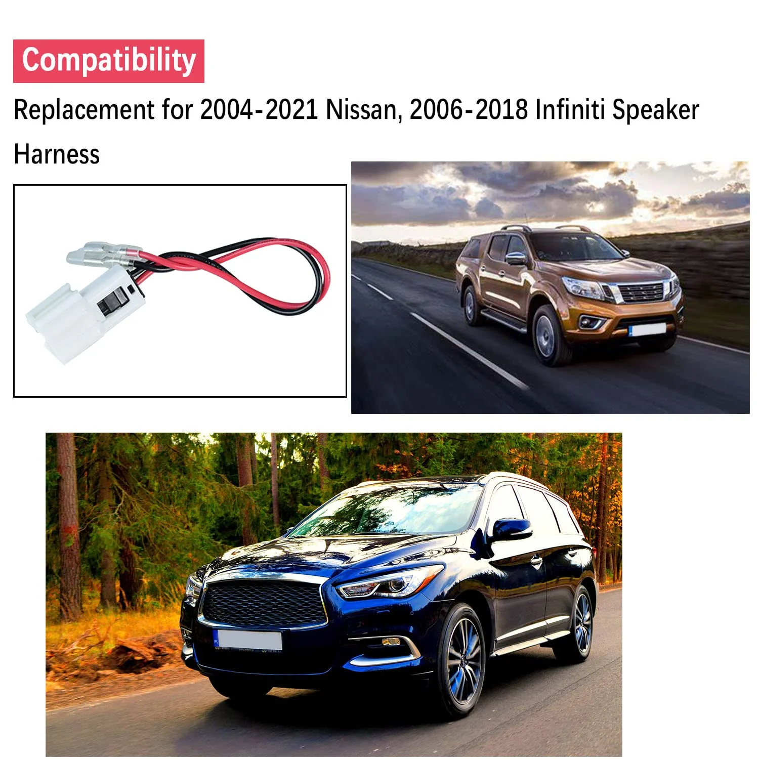 4Pcs Speaker Harness Replacement for Nissan Wire Harness 2004-2013 2014 2015 2016 2017 2018 2019 2020 2021, Infiniti Speaker Adapter 2006-2018 Car Speaker Connector Harness Adapter - Image 2