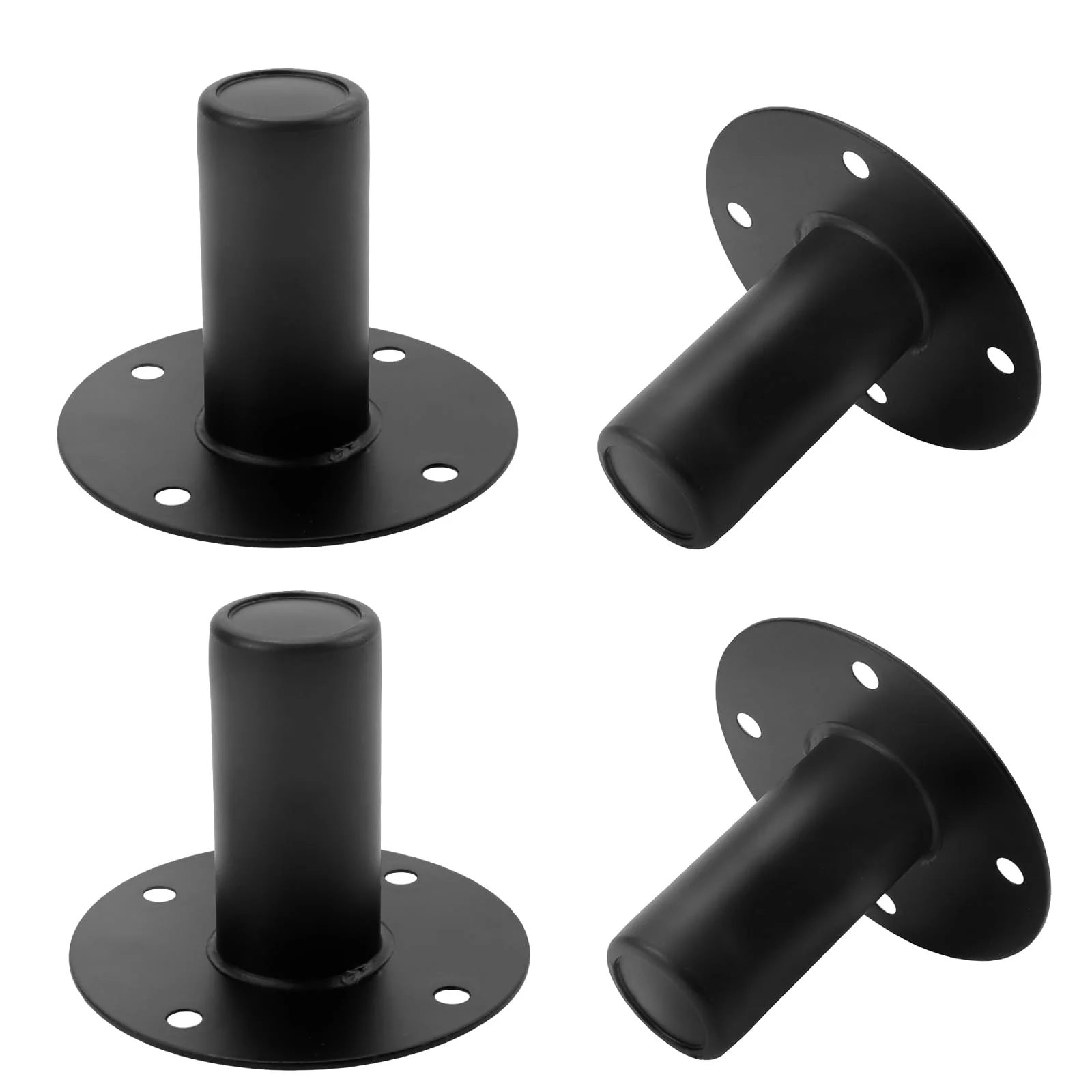 4Pcs Speaker Stand Top Hat, Metal Speaker Cabinet Pole Mount, Speaker Iron Bottom Metal Stand Tripod Stand Dj Stand Speaker Cone Base Audio Speaker Stand Mounts Adapters, 4.25" x 3.15"