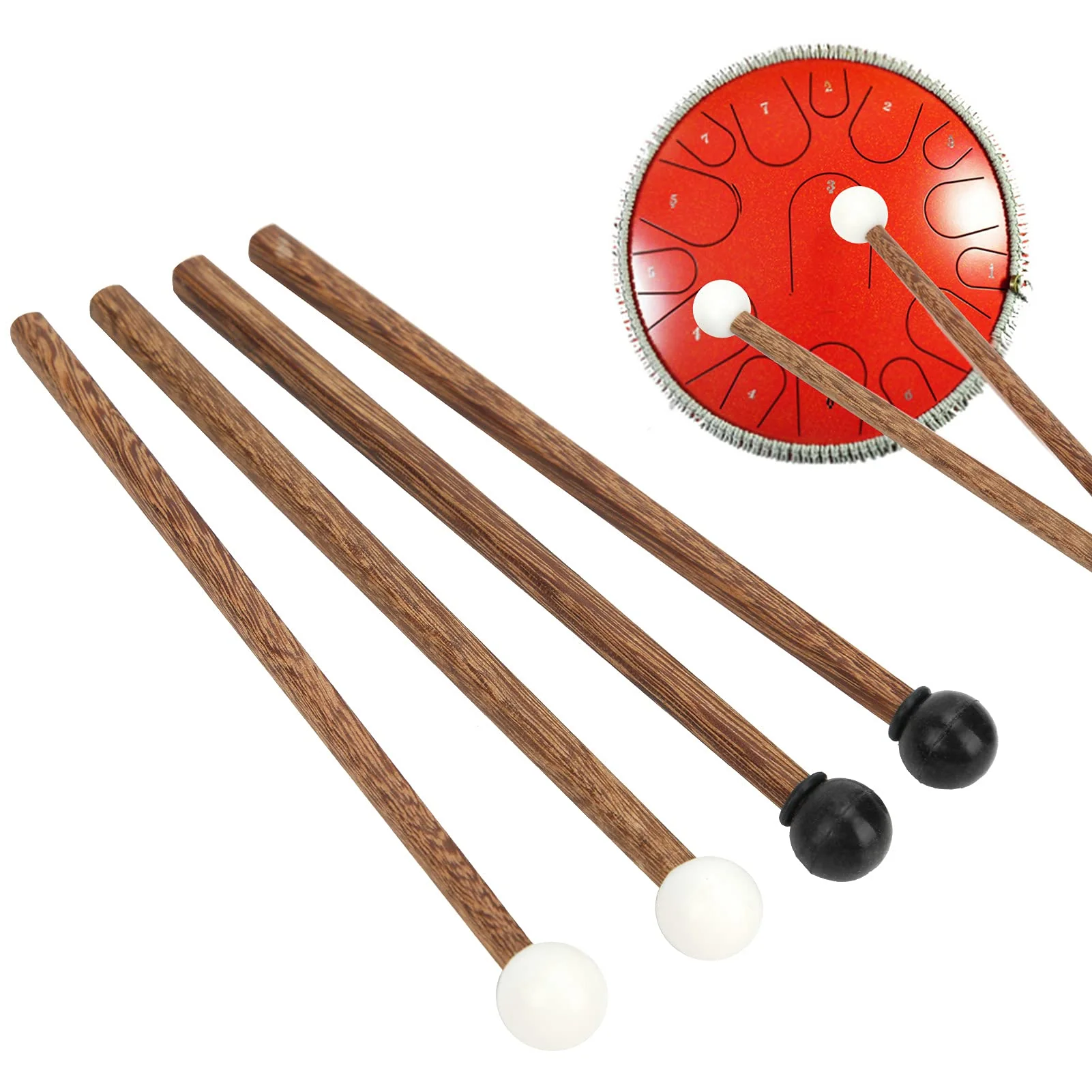 4Pcs Steel Tongue Drum Mallet, Children's Rubber Drumsticks 6.5in Percussion Instrument Parts for Child Drummers and Practitioners - Image 7
