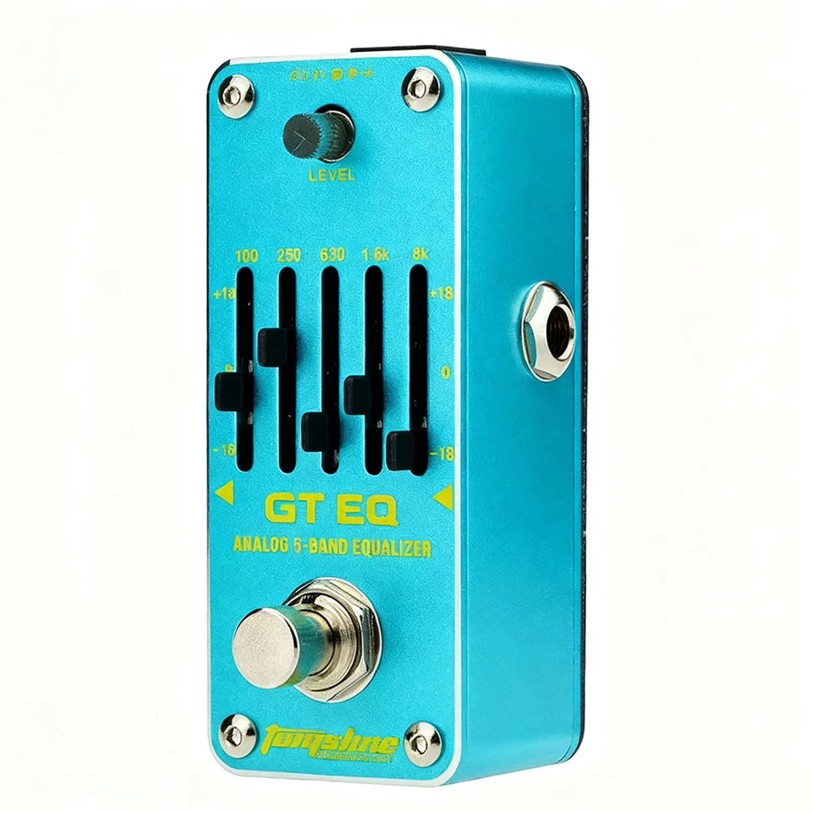 5 Band EQ Mini Guitar Pedal, Analog EQ Pedal, 5 Band GT Electric Guitar Equalizer (100Hz 250Hz 630Hz 1.6kHz 4kHz) Provides ±18dB for Each Band EQ Seeker for Guitar True Bypass Blue