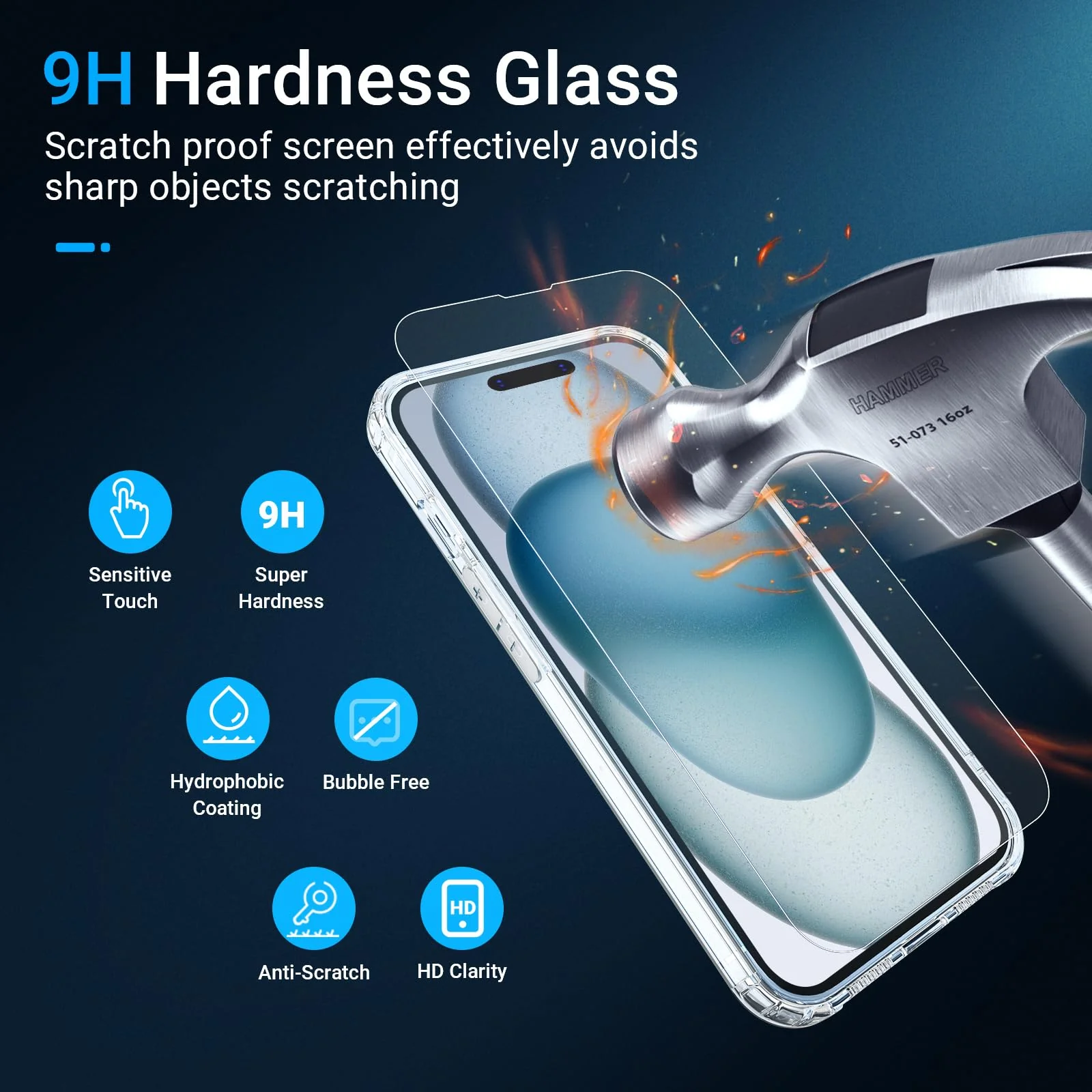 [5 in 1 Designed for iPhone 15 Plus Clear Case with Screen Protector[2 Pack] +Camera Lens Protector[2 Pack], Military Grade Drop Protection Transparent Cover 6.7 Inch iPhone15plus - Image 5