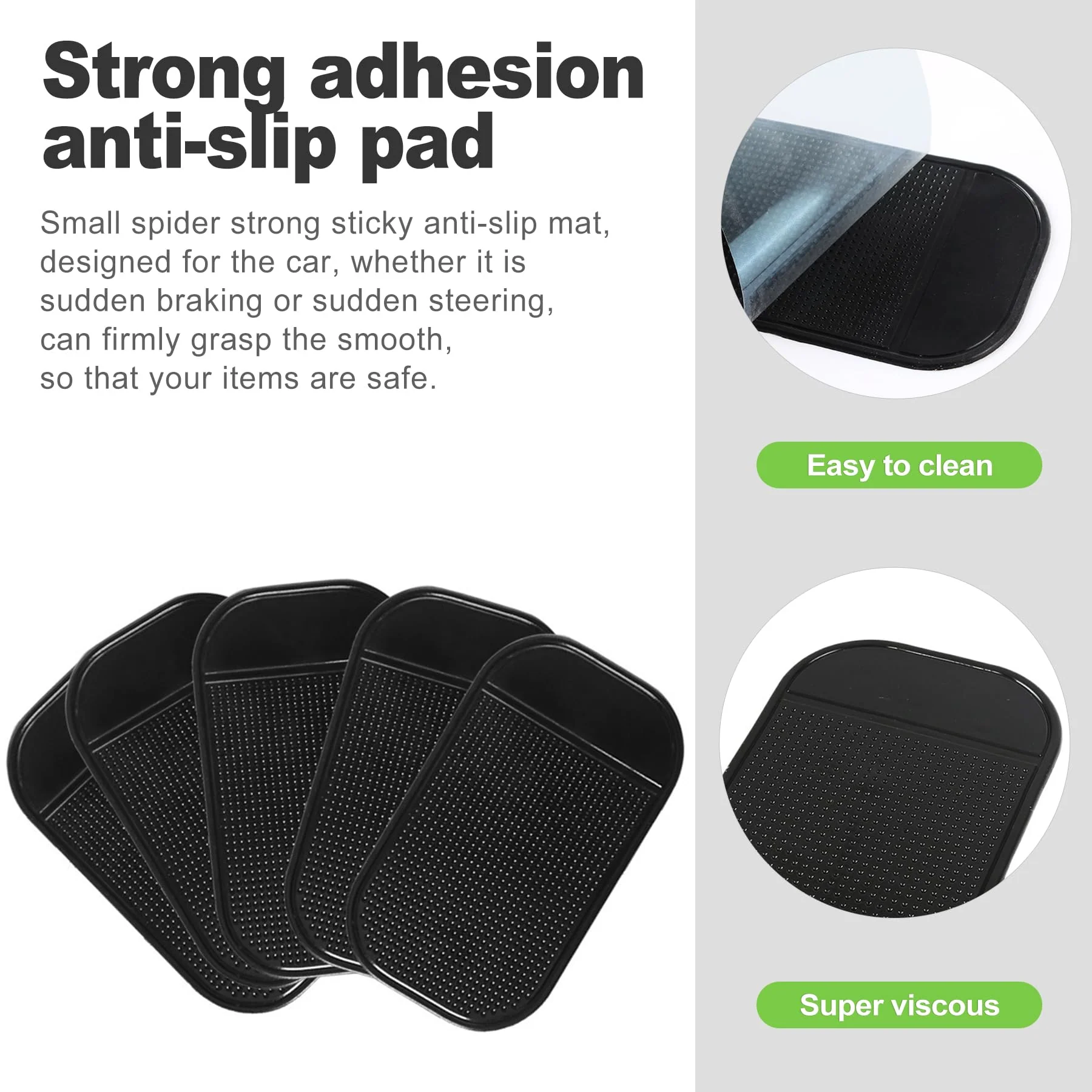 5 Pcs Car Dashboard Sticky Mat, Non-Slip Gel Dashboard Pad Multi-Functional Reusable Dashboard Mat - Image 3