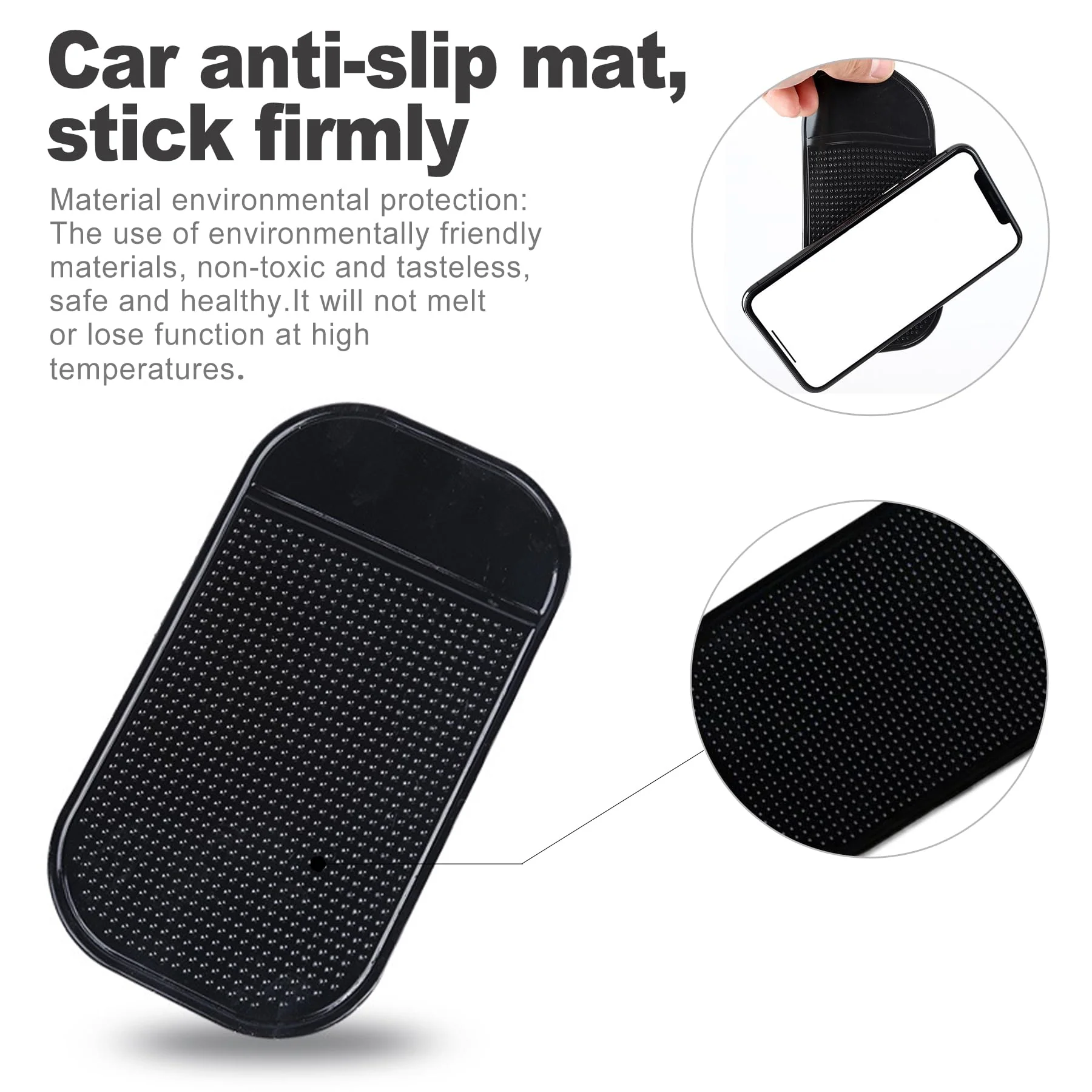5 Pcs Car Dashboard Sticky Mat, Non-Slip Gel Dashboard Pad Multi-Functional Reusable Dashboard Mat - Image 5
