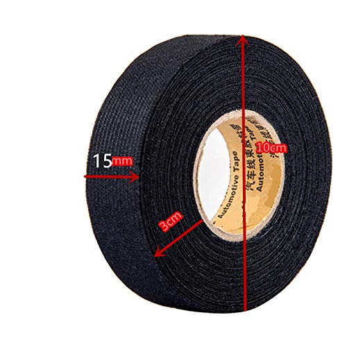 5 Rolls Wire Loom Harness Tape, Wiring Harness Cloth Tape, Wiring Loom Harness Adhesive Cloth Fabric Tap, Adhesive Fabric Tape for Automobile ,Wire harnessing Noise Damping Heat Proof(15 mm x 15 m) - Image 2