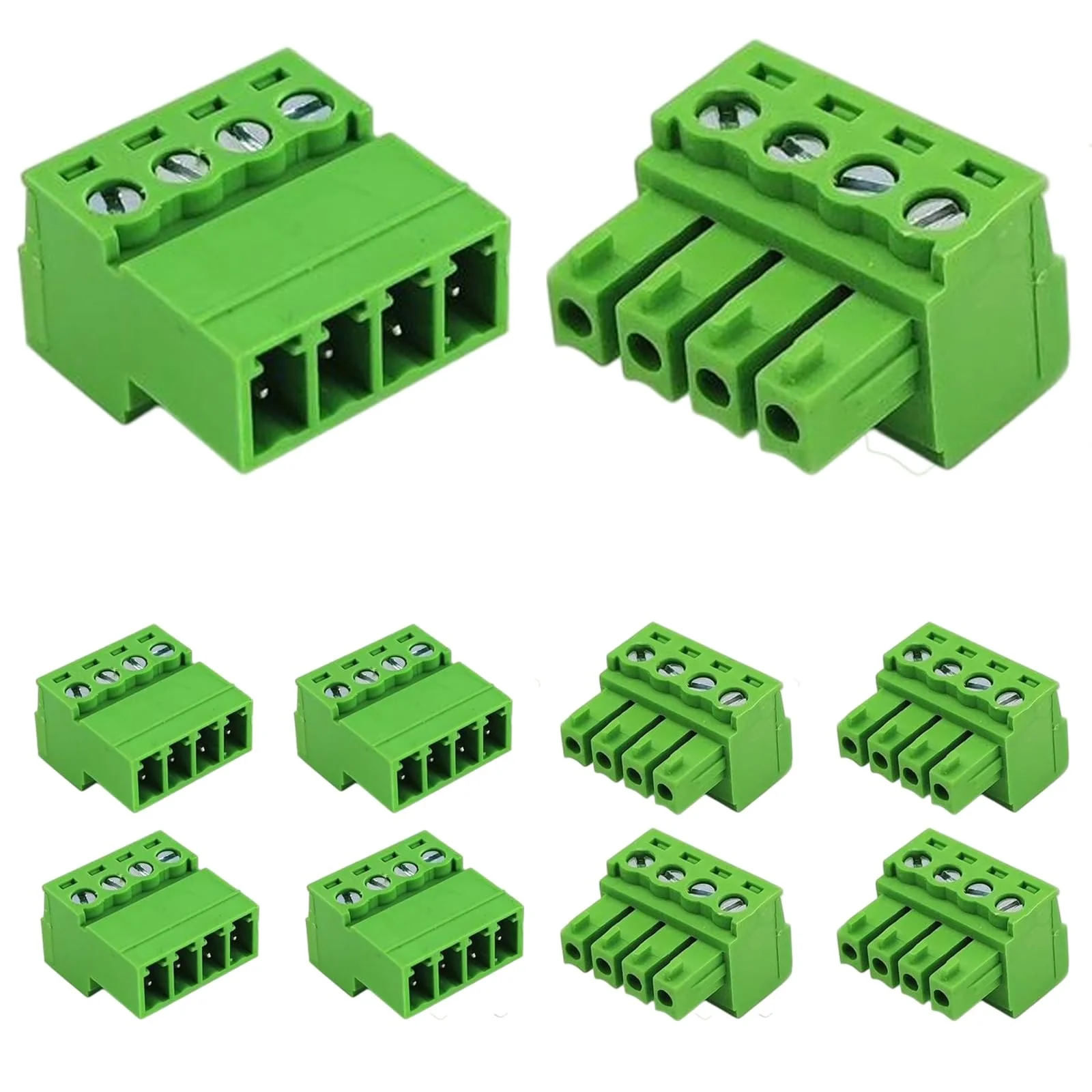 5 Sets 3.81 mm/0.15 in 4 Pins Solderless Connection Pluggable Terminals, 28-16AWG PCB Mounting Screw Terminal (4Pin (5Sets)) 4Pin (5Sets)