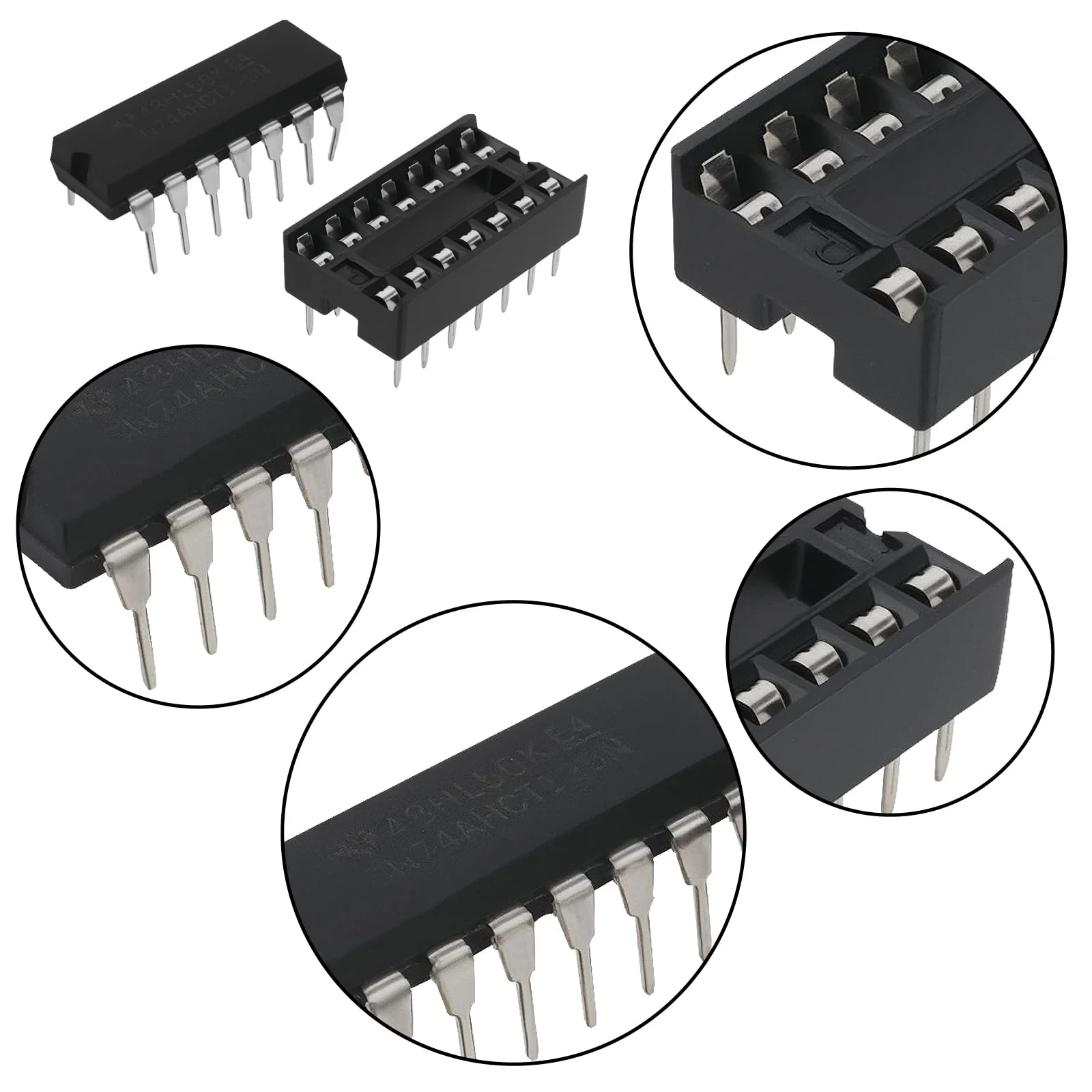 5 Sets of SN74AHCT125N Quad Bus Buffer Three-State Outputs Chips with Sockets for Digital Circuits Buffering - Image 4