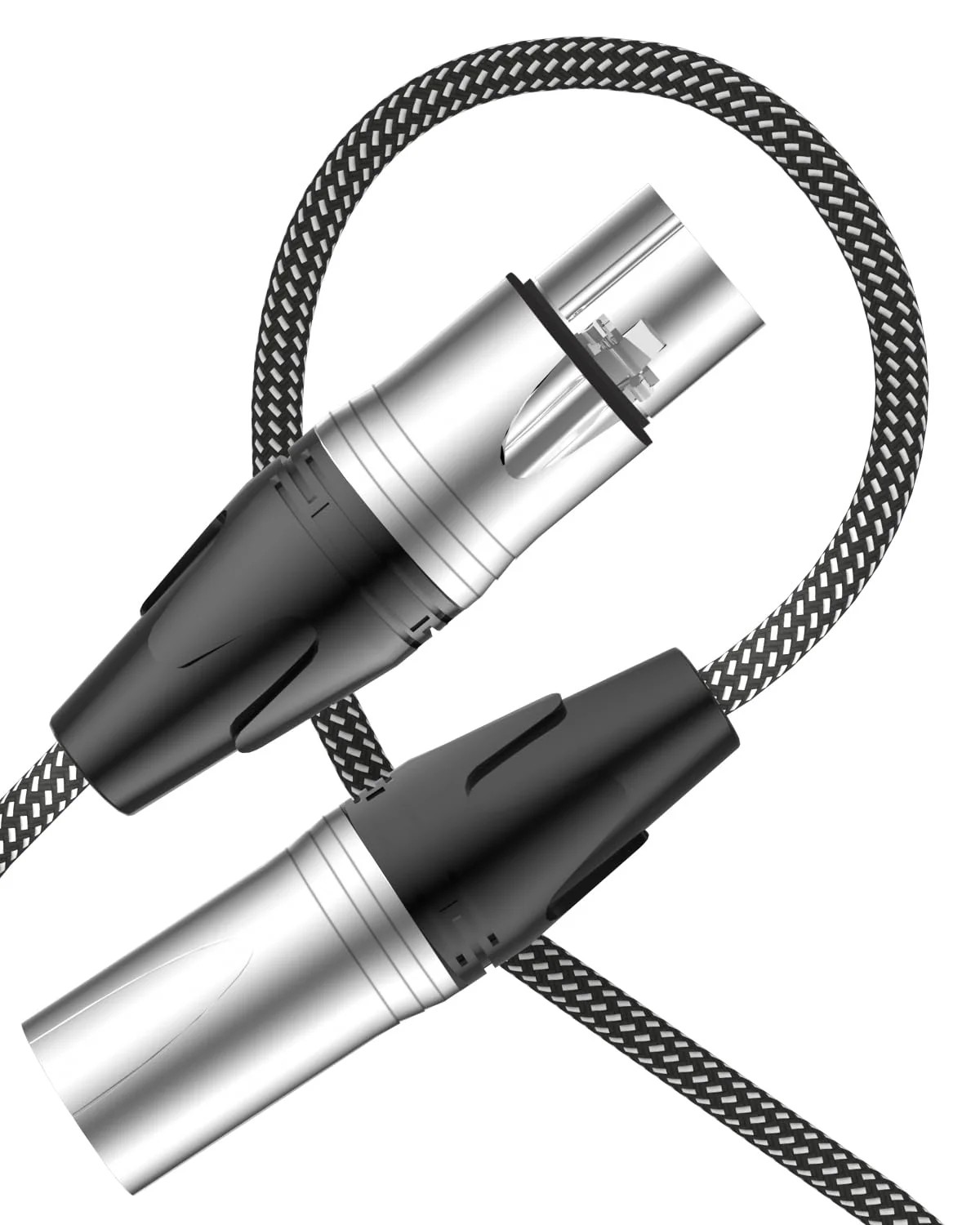 50 ft XLR Cable, Premium XLR Microphone Cable 50 ft, Braided XLR Male to Female Cable 3 Pin with XLR Connectors, XLR Patch Cable for Mixer, Recording Studio, Radio Station(1 Pack, 50 Foot) 50 Feet 1-Pack