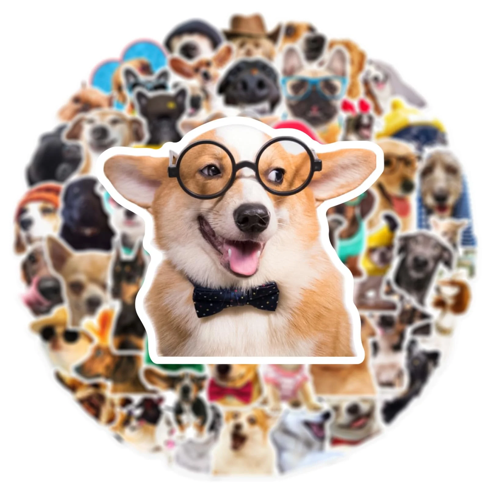 50 PCS Funny Dog Stickers Cute Animal Sticker for Journaling Laptop Scrapbook Water Bottles Guitar Suitcase Phone Snowboard Waterproof Vinyl Gifts for Women Girl Kids Adult Teens Brown - Image 5