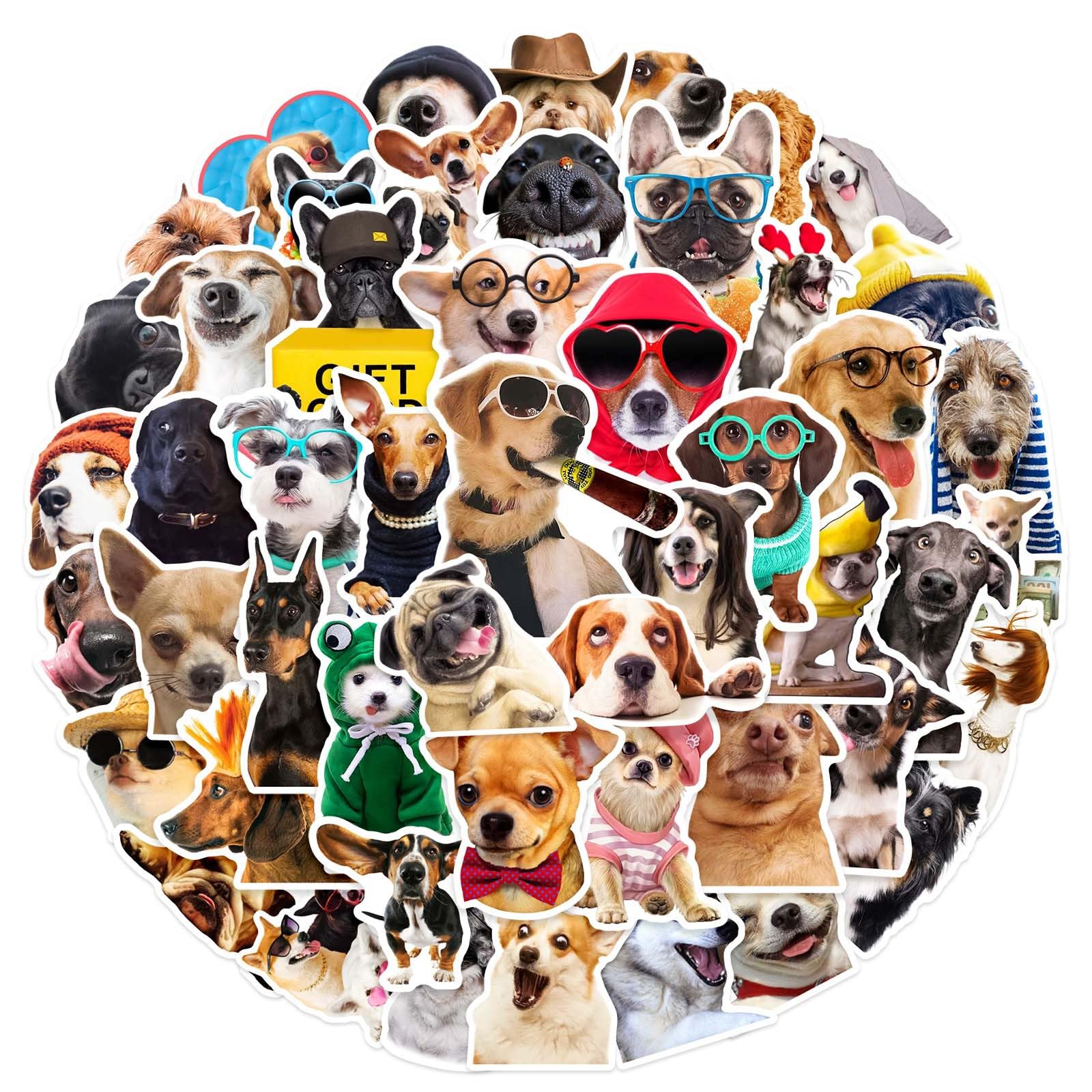 50 PCS Funny Dog Stickers Cute Animal Sticker for Journaling Laptop Scrapbook Water Bottles Guitar Suitcase Phone Snowboard Waterproof Vinyl Gifts for Women Girl Kids Adult Teens Brown - Image 6
