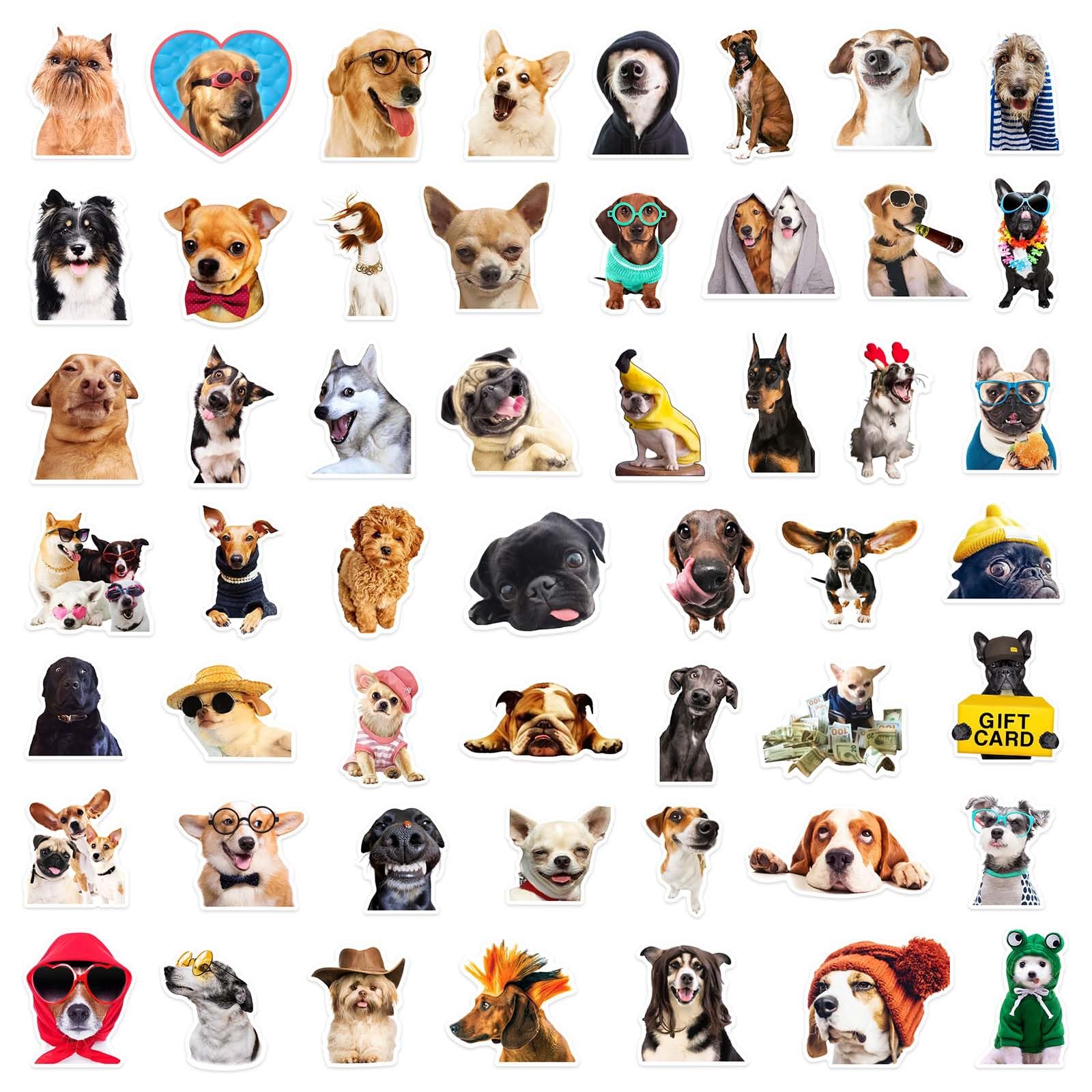 50 PCS Funny Dog Stickers Cute Animal Sticker for Journaling Laptop Scrapbook Water Bottles Guitar Suitcase Phone Snowboard Waterproof Vinyl Gifts for Women Girl Kids Adult Teens Brown - Image 7