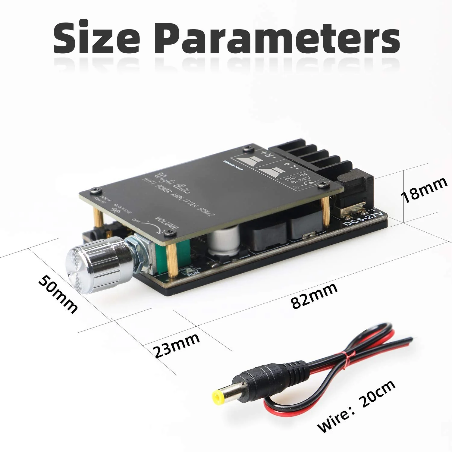 50W+50W Bluetooth 5.0 Amplifier Board,100w Audio Amp Board Dual Channel DC8-24V,Easy Installation and Password Free Connect to Phone Quietly - Image 3