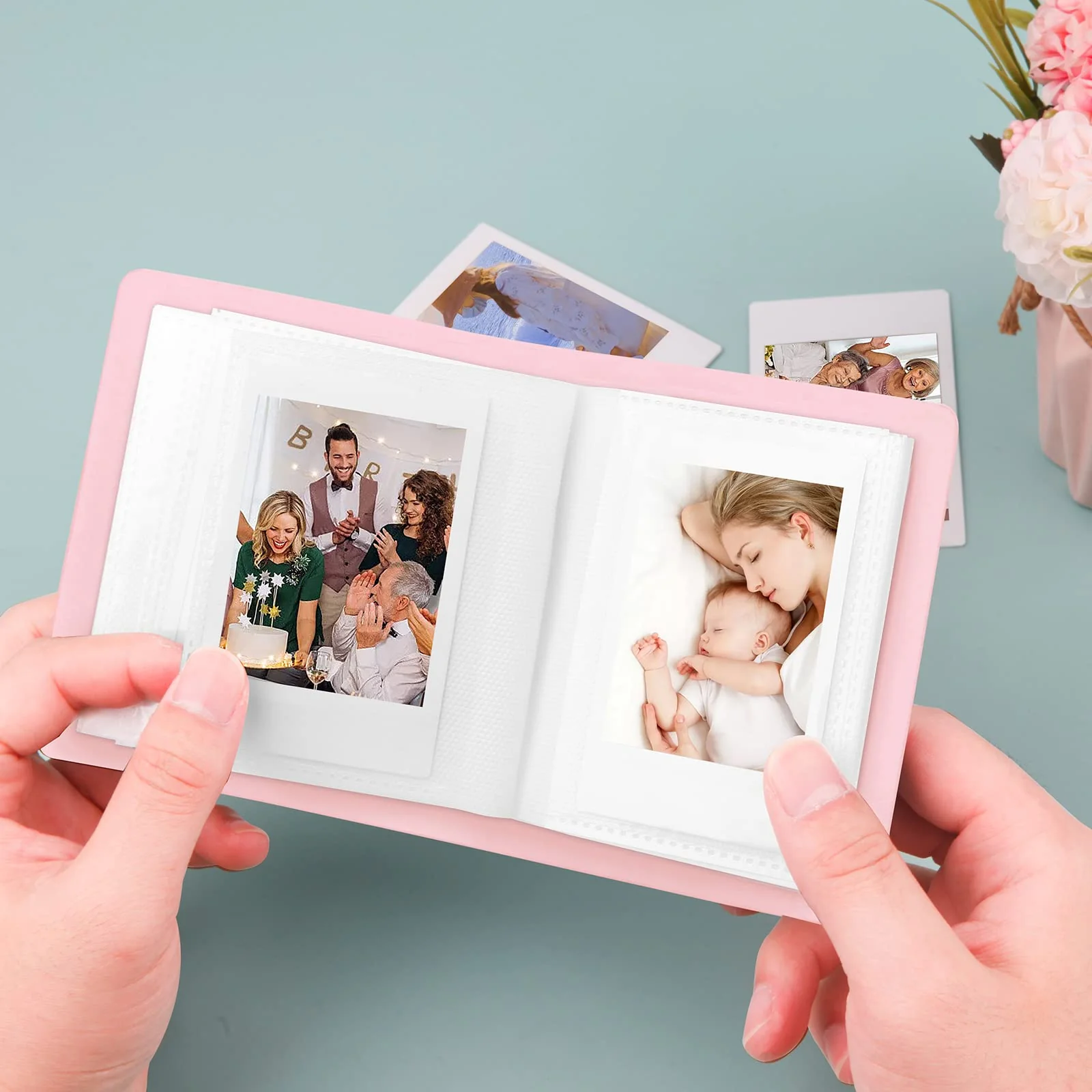 52 Pockets Mini Photo Album for Fujifilm Instax Mini Instant Film, Polaroid Snap, Z2300, SocialMatic Instant Cameras & Zip Instant Printer (Pink, 1Pack) Pink - Image 6