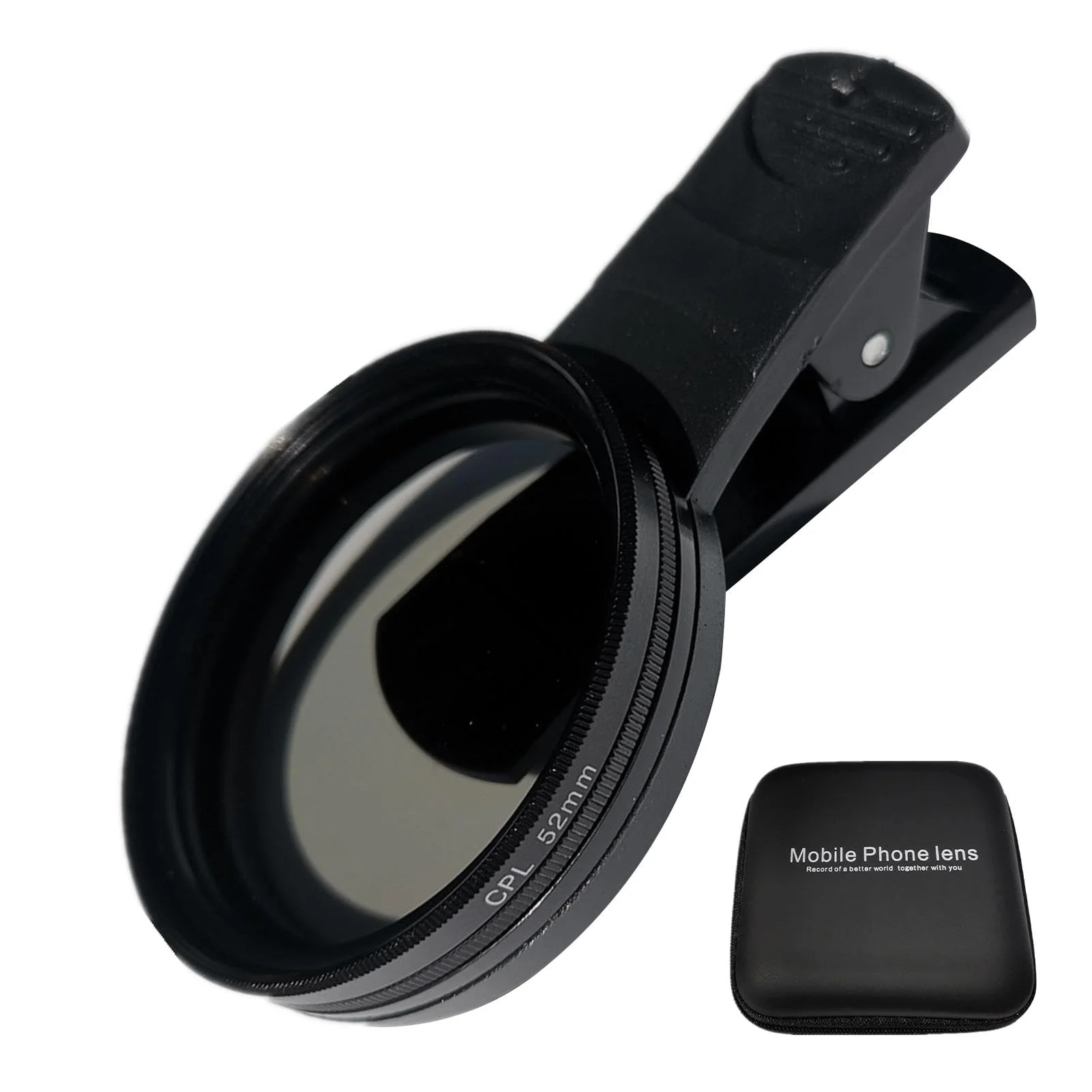 52mm Clip-on CPL Phone Camera Lens Filter, Phone Lens Filter Kit, Universal CPL Filter Compatible with iPhoneSamsung/Android Smartphones(Size:52mm) 52mm